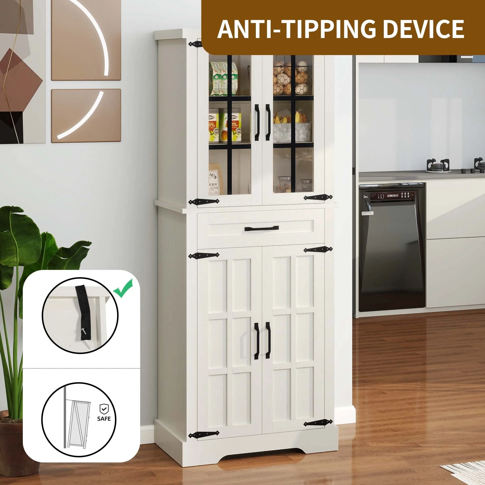 Farmhouse Kitchen Pantry Storage Cabinets