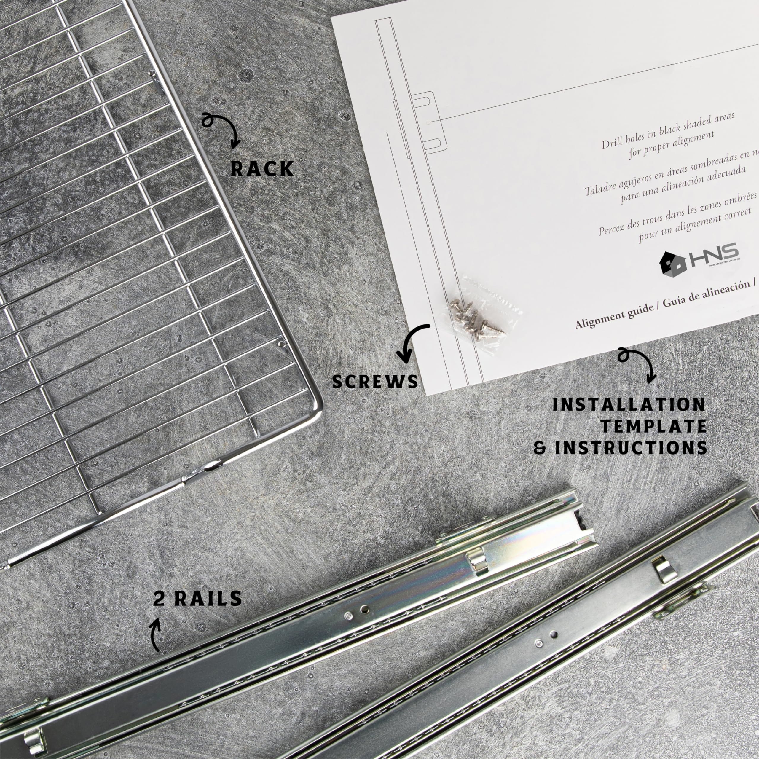 Pull Out Cabinet Drawer Organizer, Heavy Duty- Steel Metal- Chrome Finish