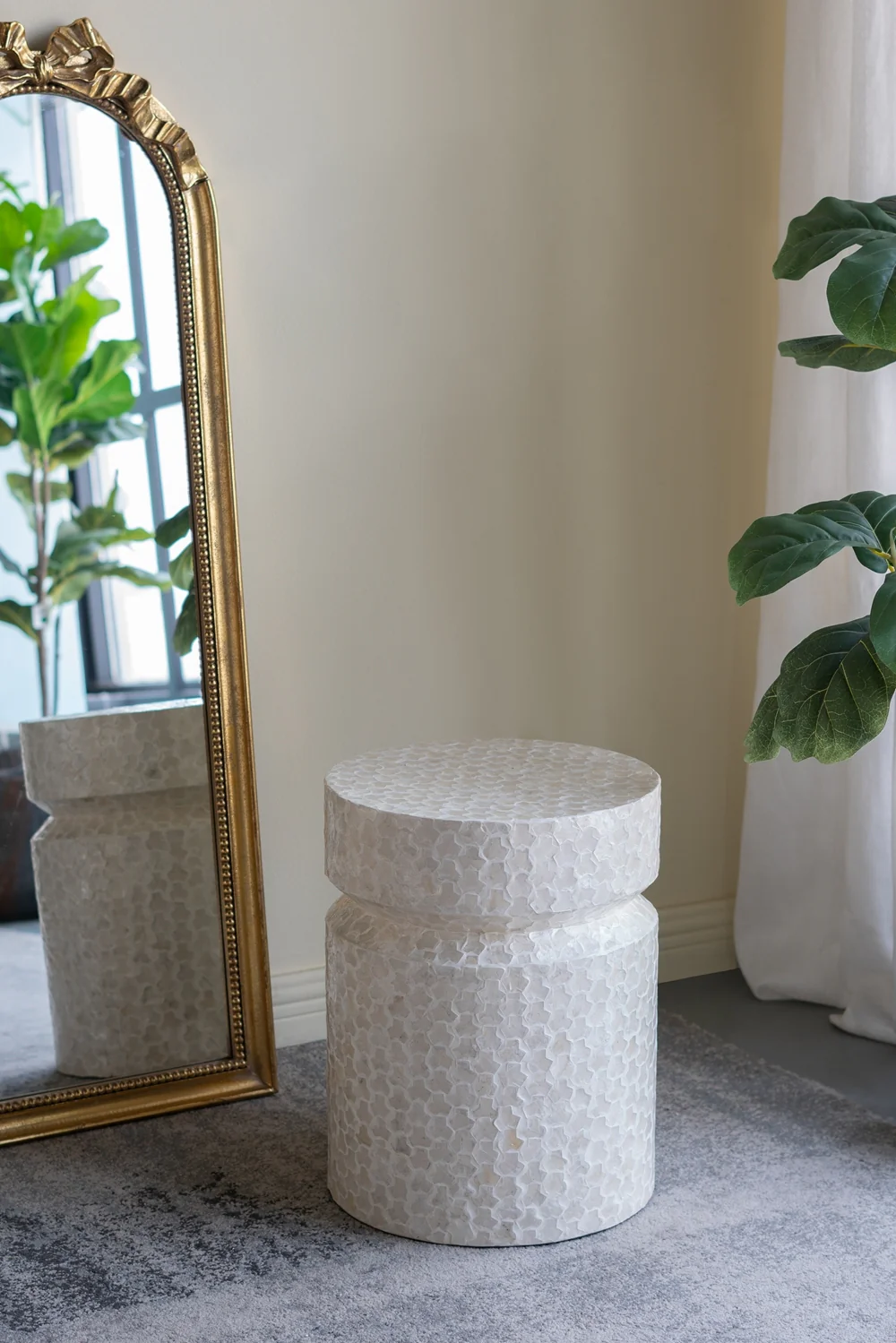 Round Capiz Side Table