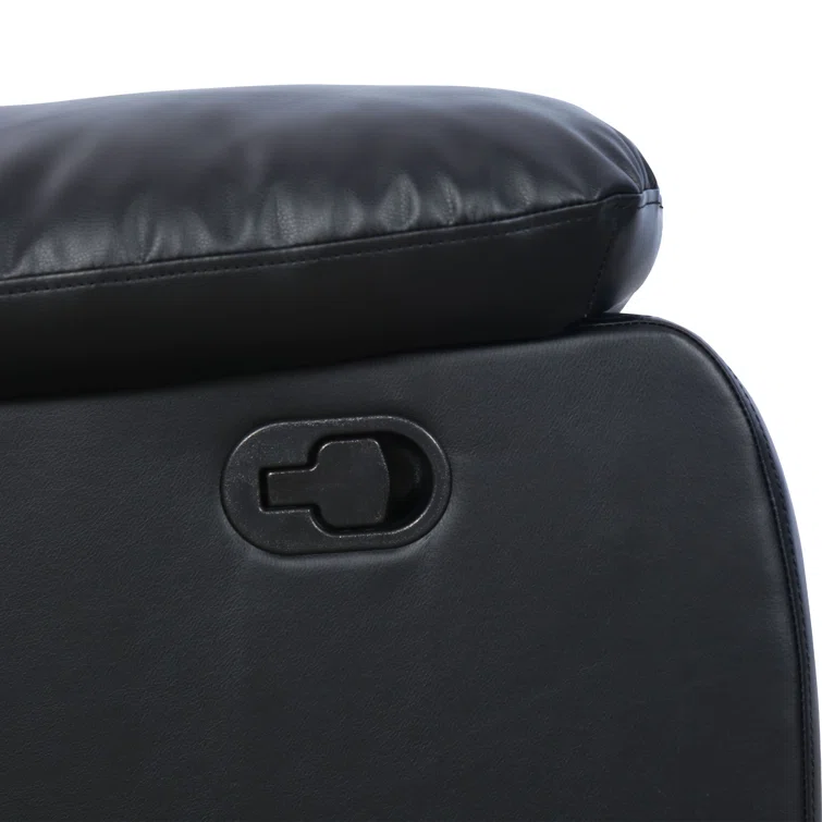 Emryn 71.7'' Wide Modern and Overstuffed Breathable Vegan Leather Manual Reclining Loveseat Sofa with Cup Holder and Storage