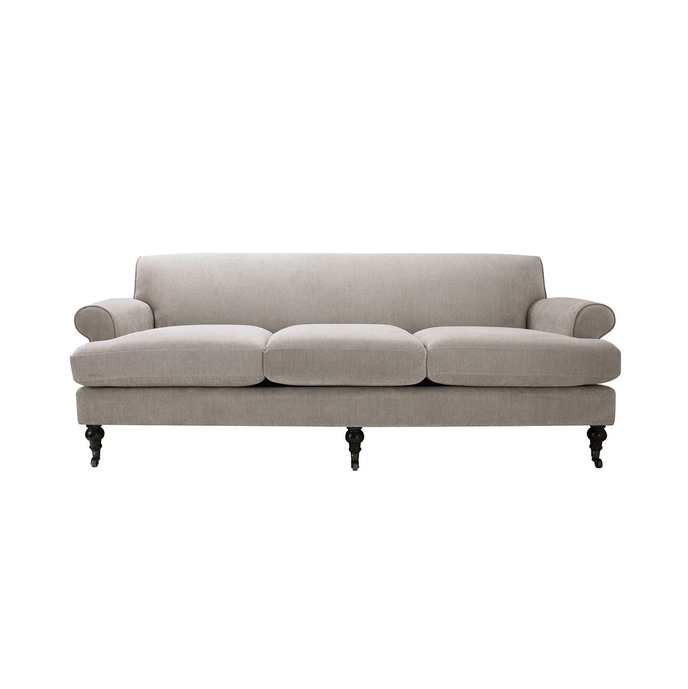 Creations Upholstered Sofa with Metal Casters and 3 Cushions Tightback