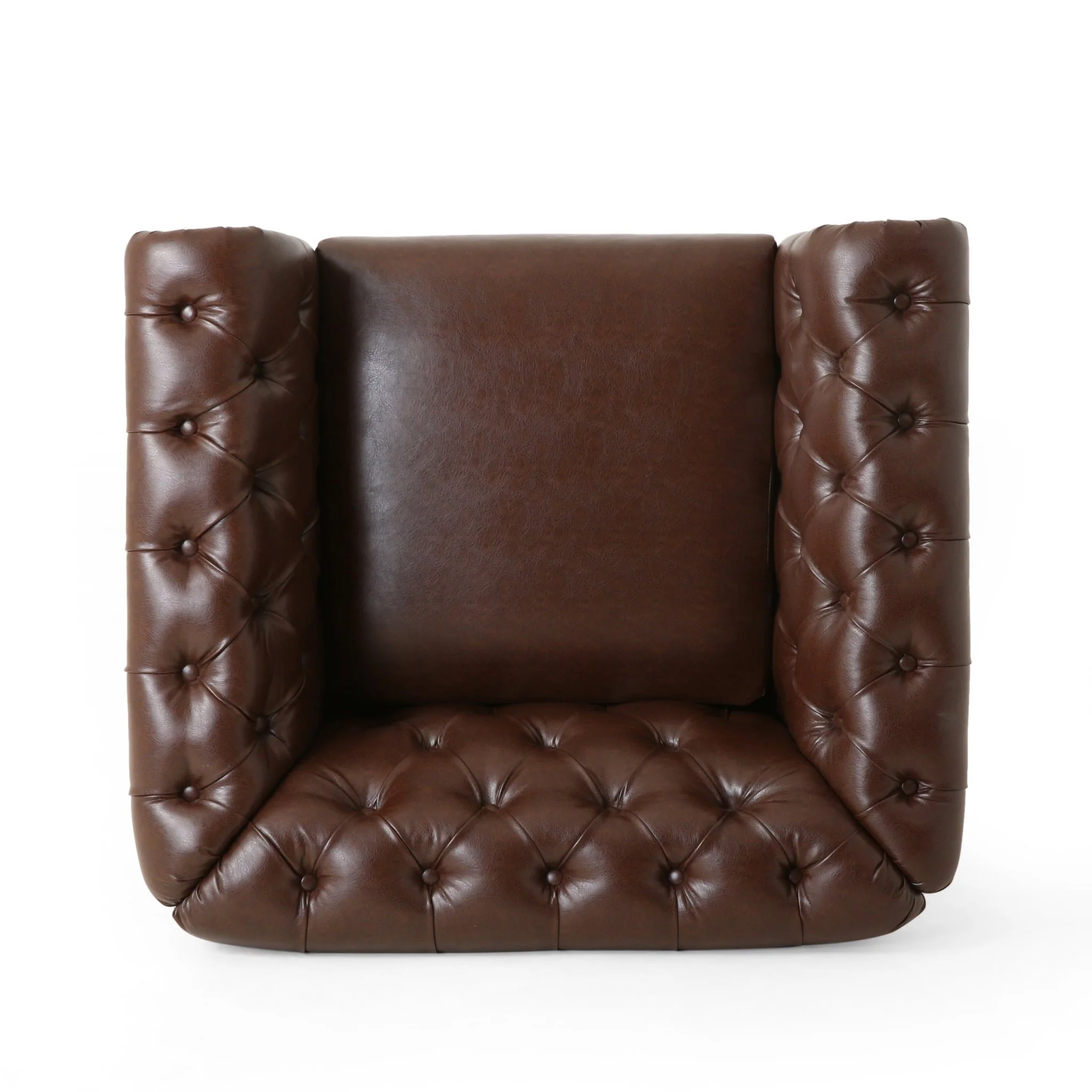 Luminex Tufted Upholstered Club Chair with Nailhead Accents and Scrolled Tuxedo Arms