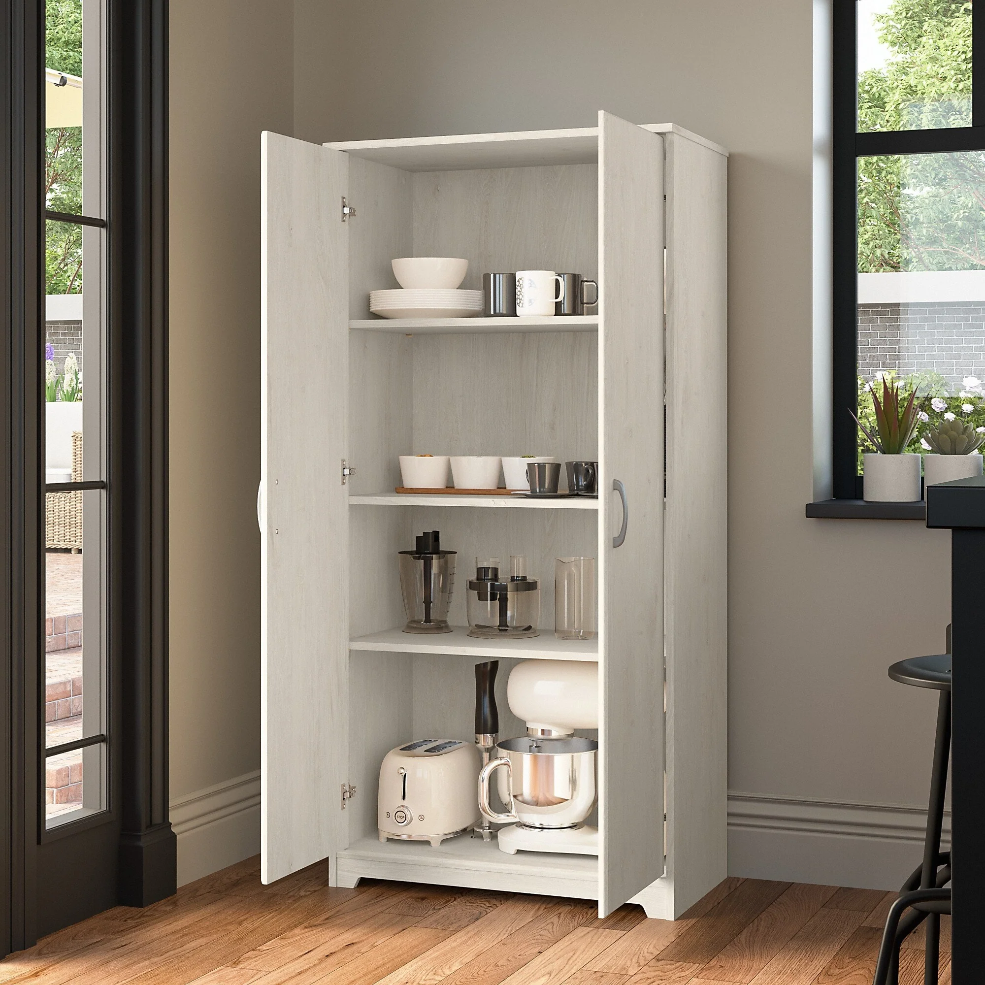 Cabot Tall Kitchen Pantry Cabinet with Doors by Bush Furniture