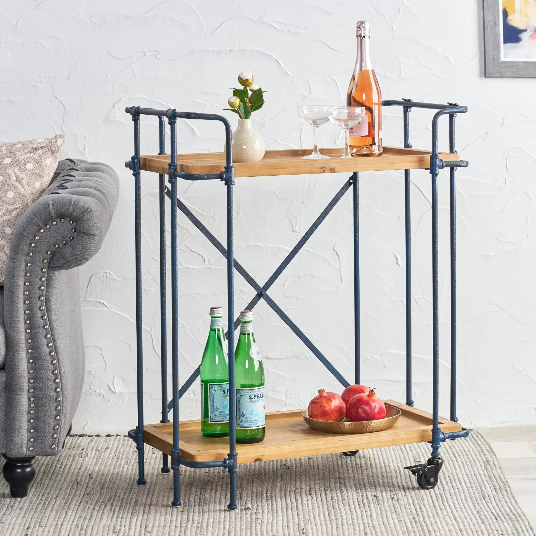 Metal Frame Bar Cart