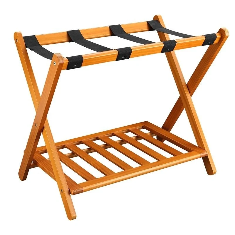 Hotel-style Luggage Rack with Shelf