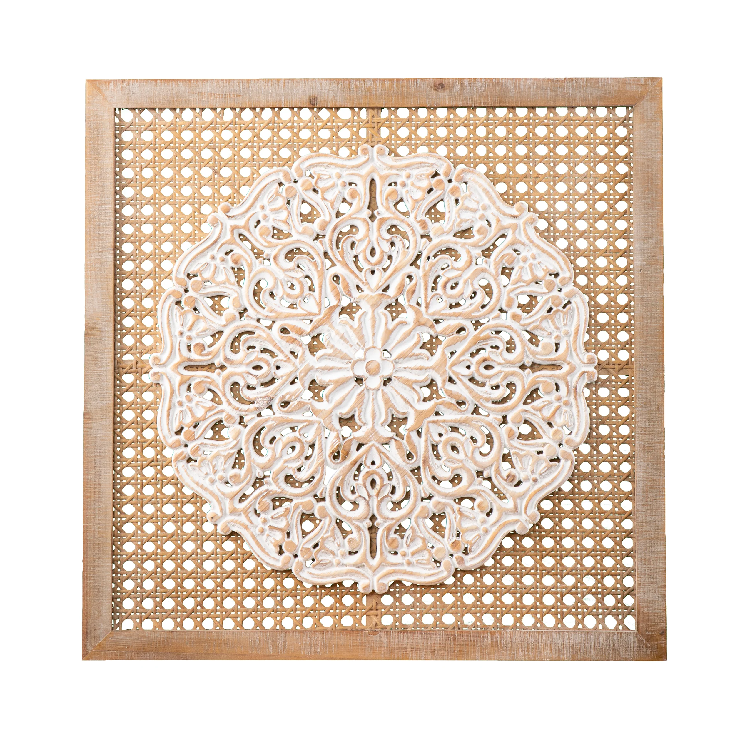 Woven Rattan Wall Decor Panel