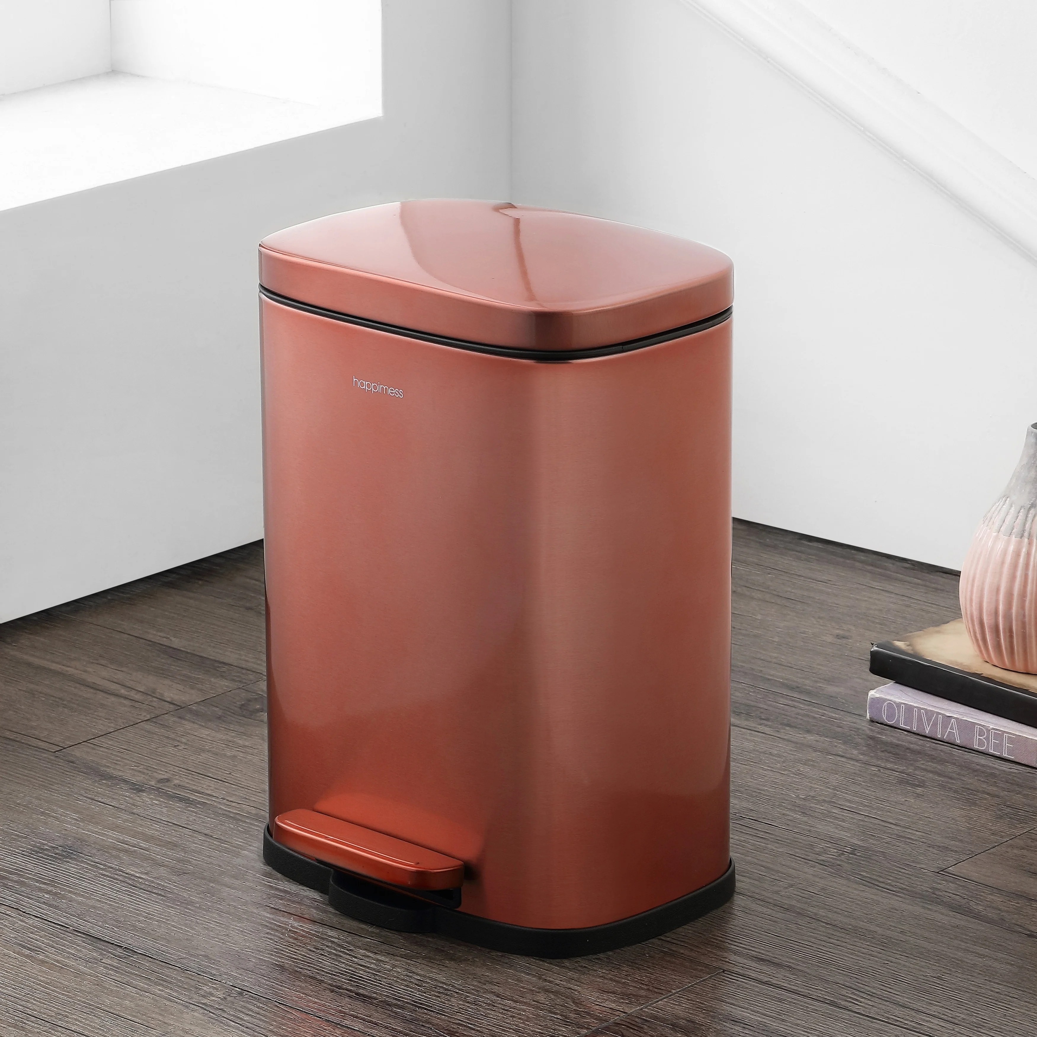 happimess 13-Gallon Trash Can with Soft-Close Lid and FREE Mini Trash Can