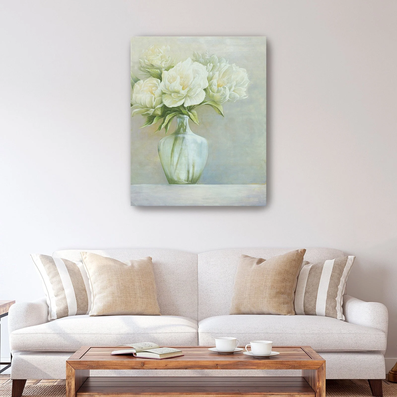 Milky Floral Canvas Giclee Wall Art