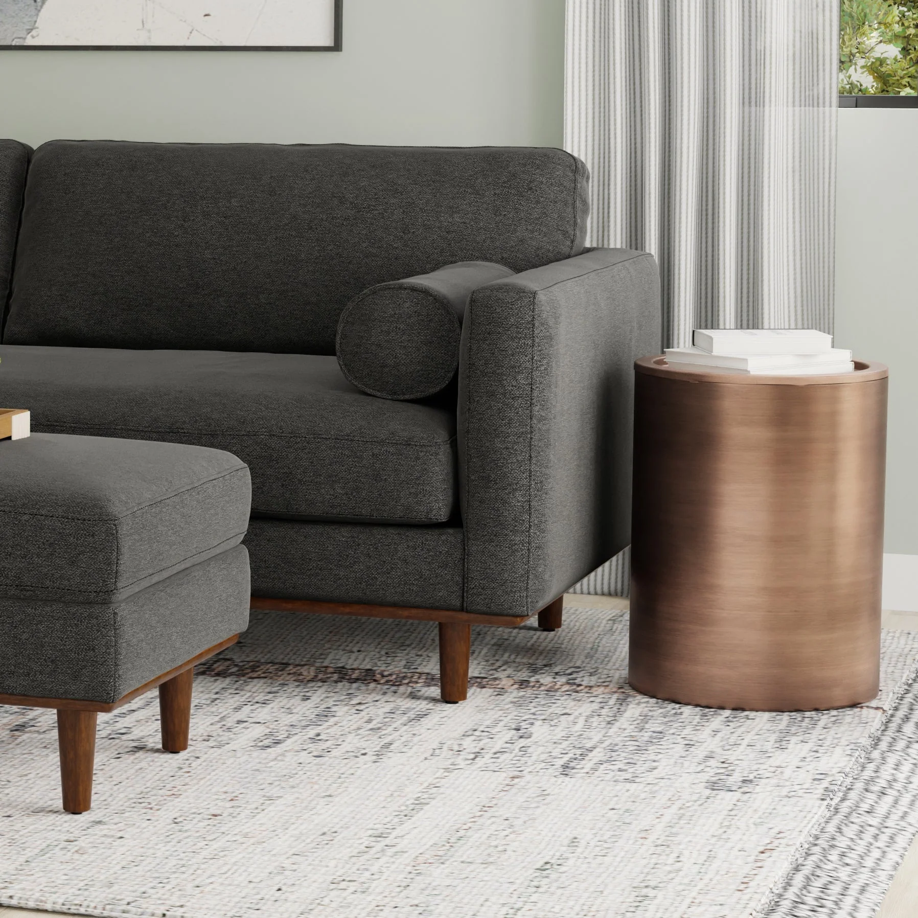 Hyperion Side Table with Round Cylinder Shape