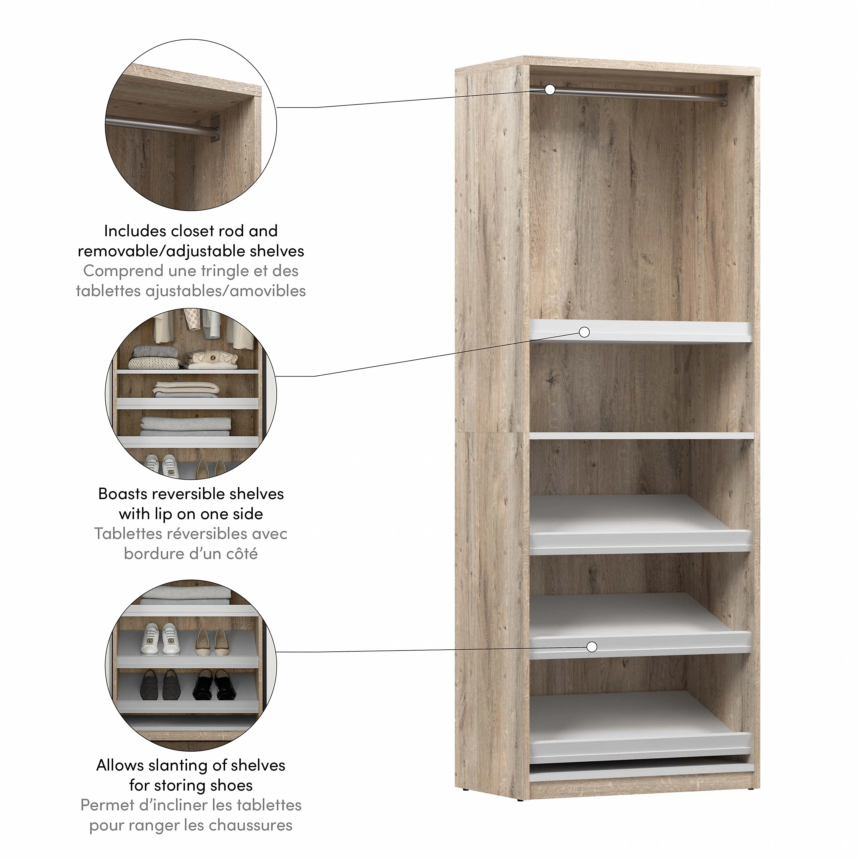Cielo 30W Closet Organizer by Bestar