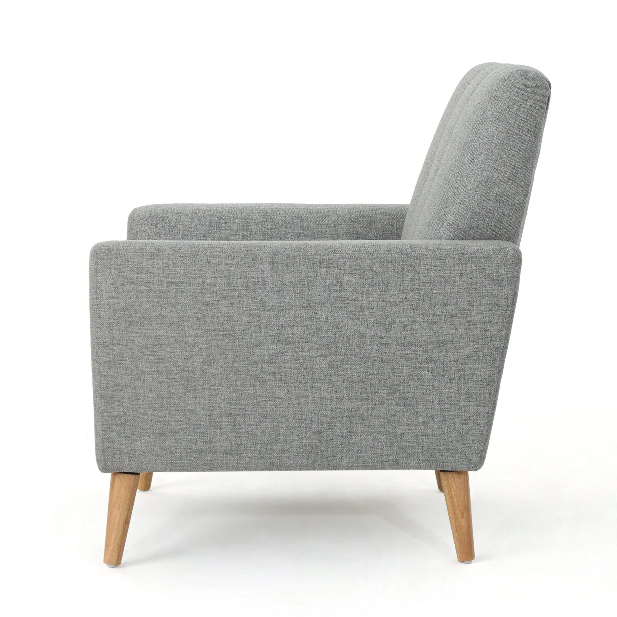 Fabric Channel Stitch Club Chair with Tufted Back
