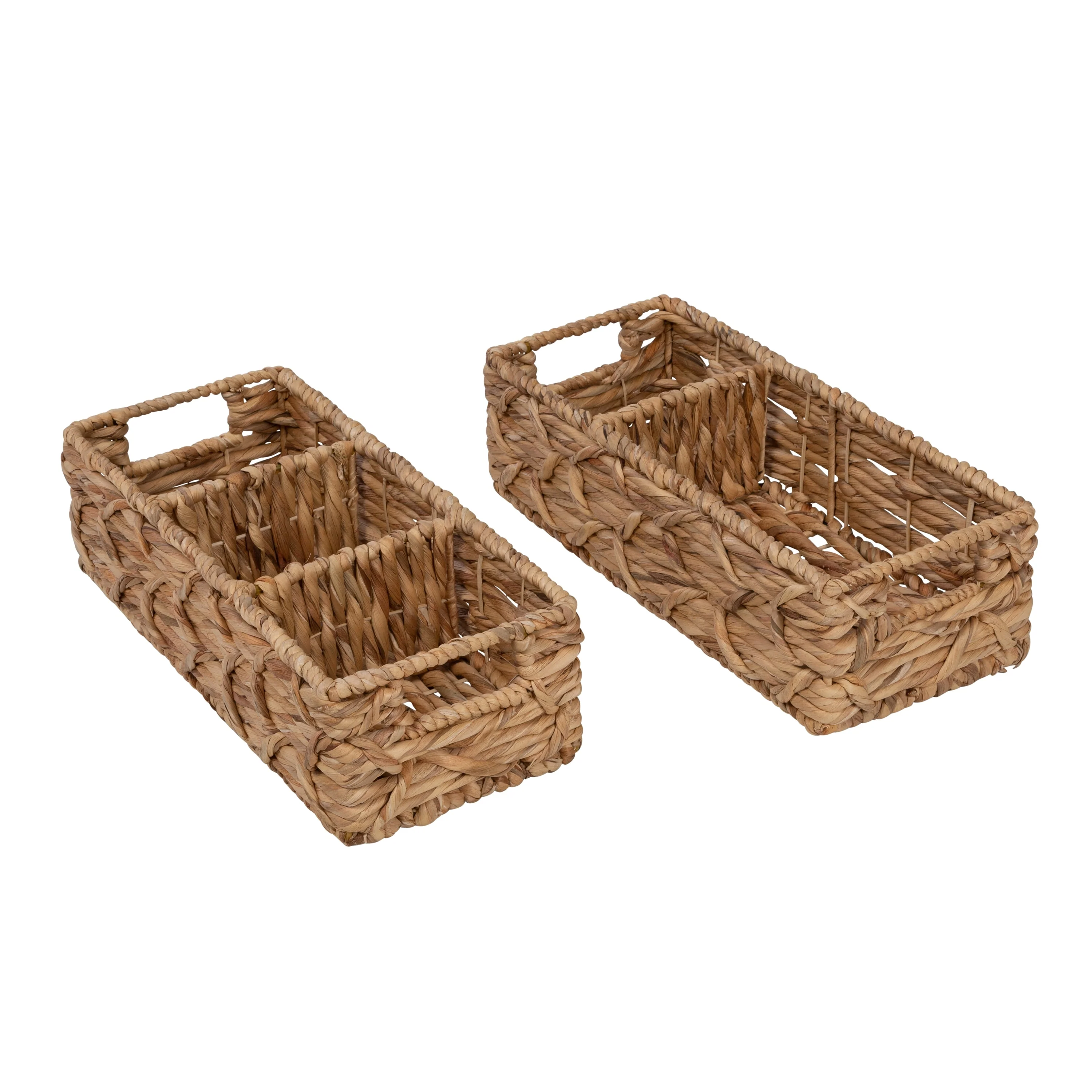 Honey-Can-Do Set of 2 Natural Wicker Baskets with Dividers