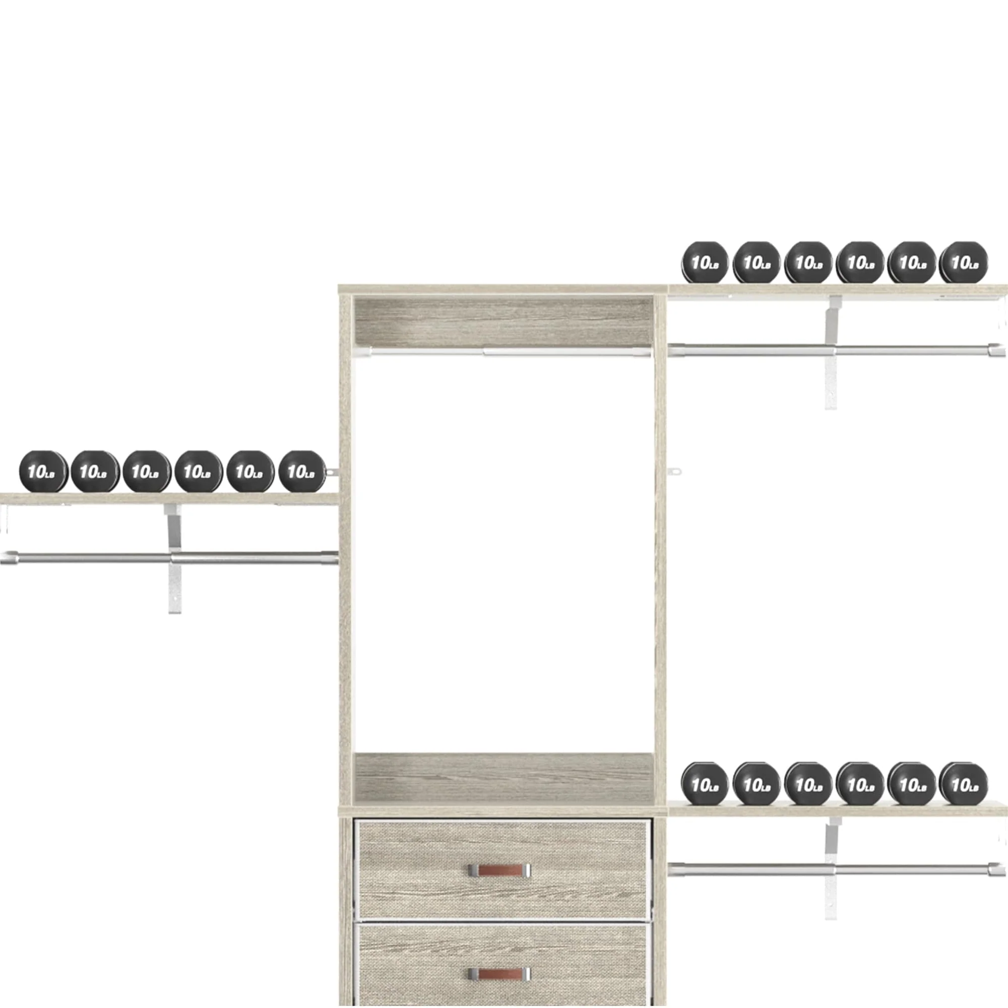 4FT Kid‘s Closet System with Fabric Drawers, DIY Closet Organizer with Adjustable Hanging Rods