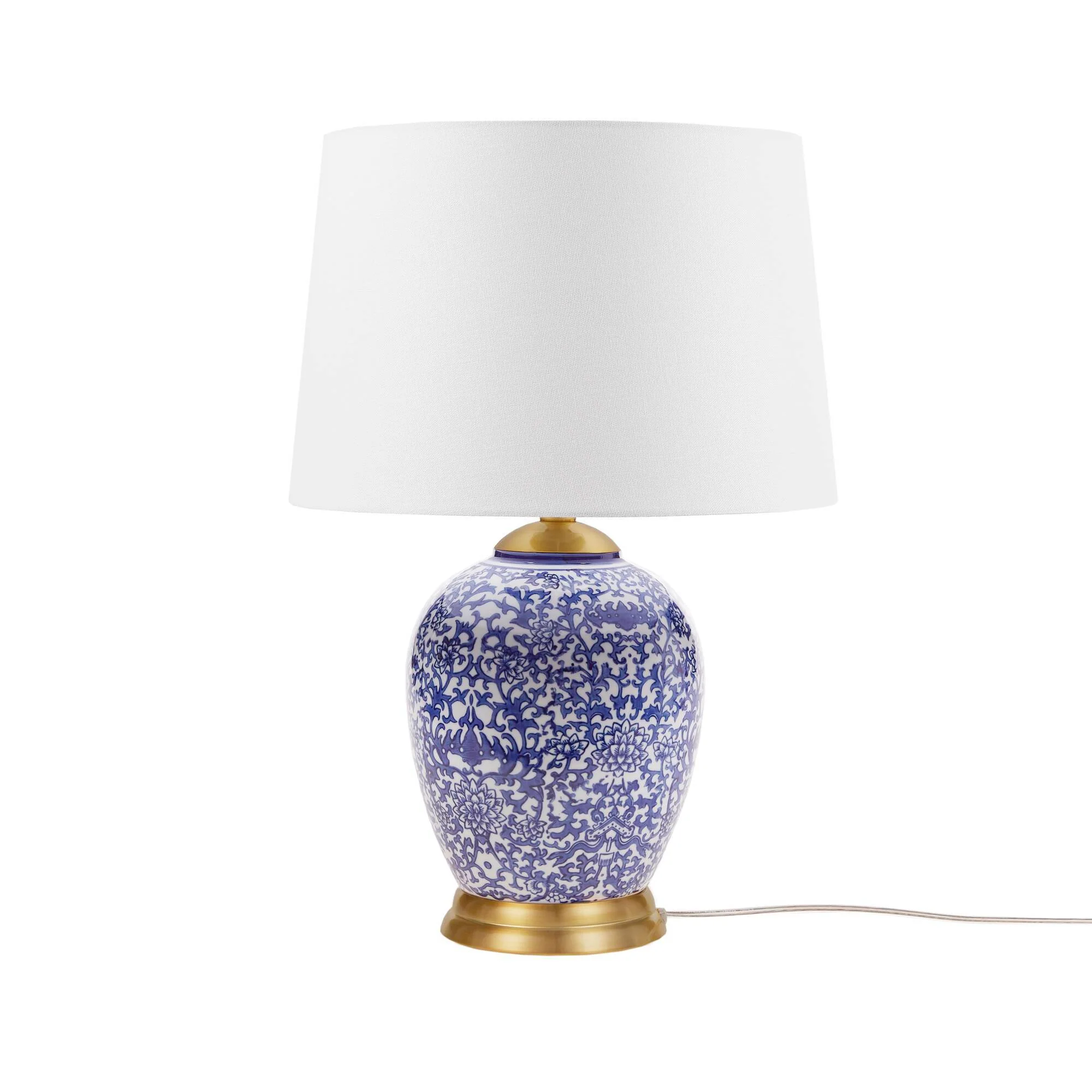 Blue Ceramic Ginger Jar Table Lamp