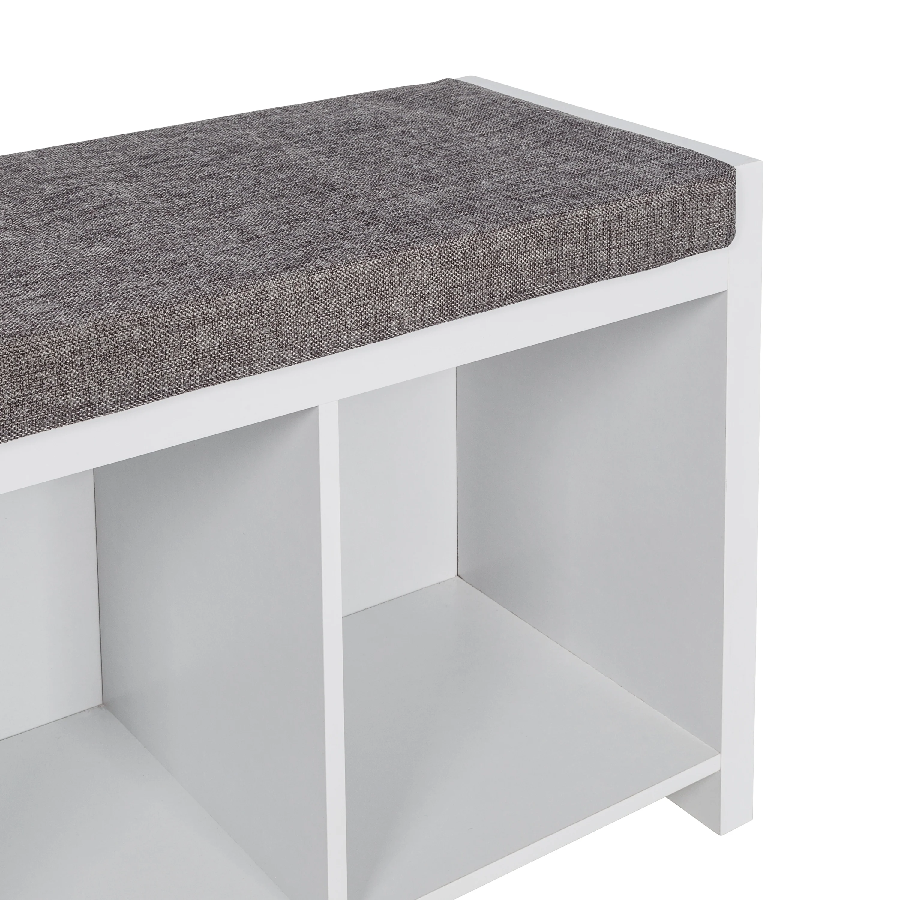 Honey-Can-Do MDF and Linen 3-Cube Storage Bench with Cushion