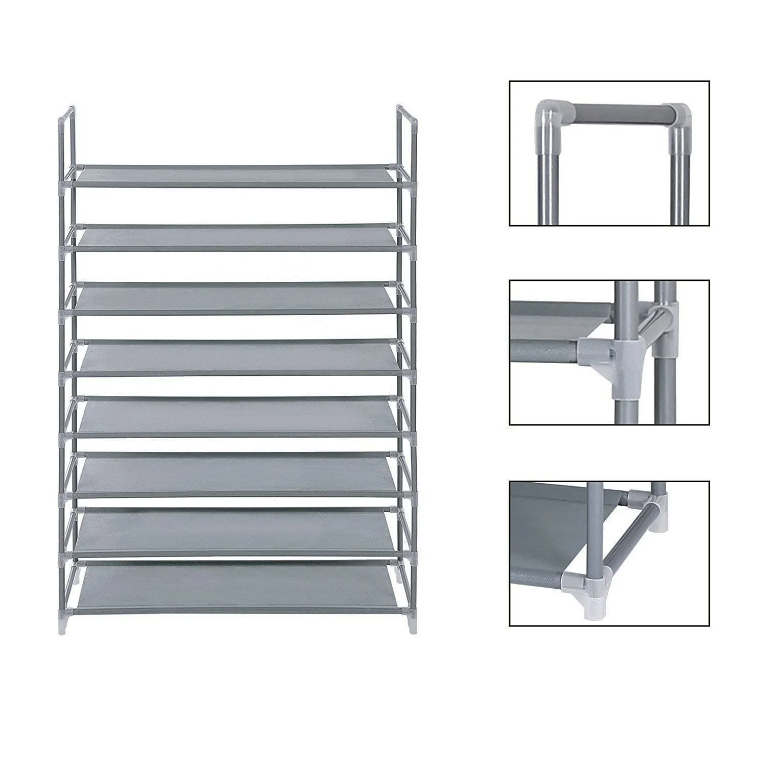 3/5/6/8/9/10-tier Extra-wide Metal/Non-woven Fabric Shoe Rack