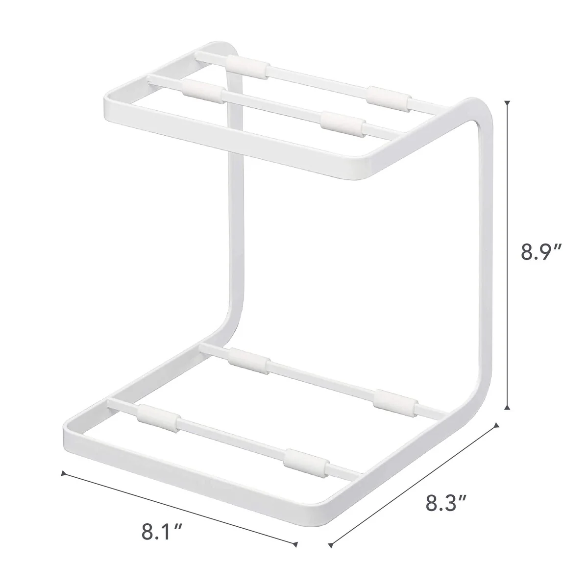 Yamazaki Home Two-Tier Pot Rack, Steel - L 8.27 x W 8.07 x H 8.86 inches