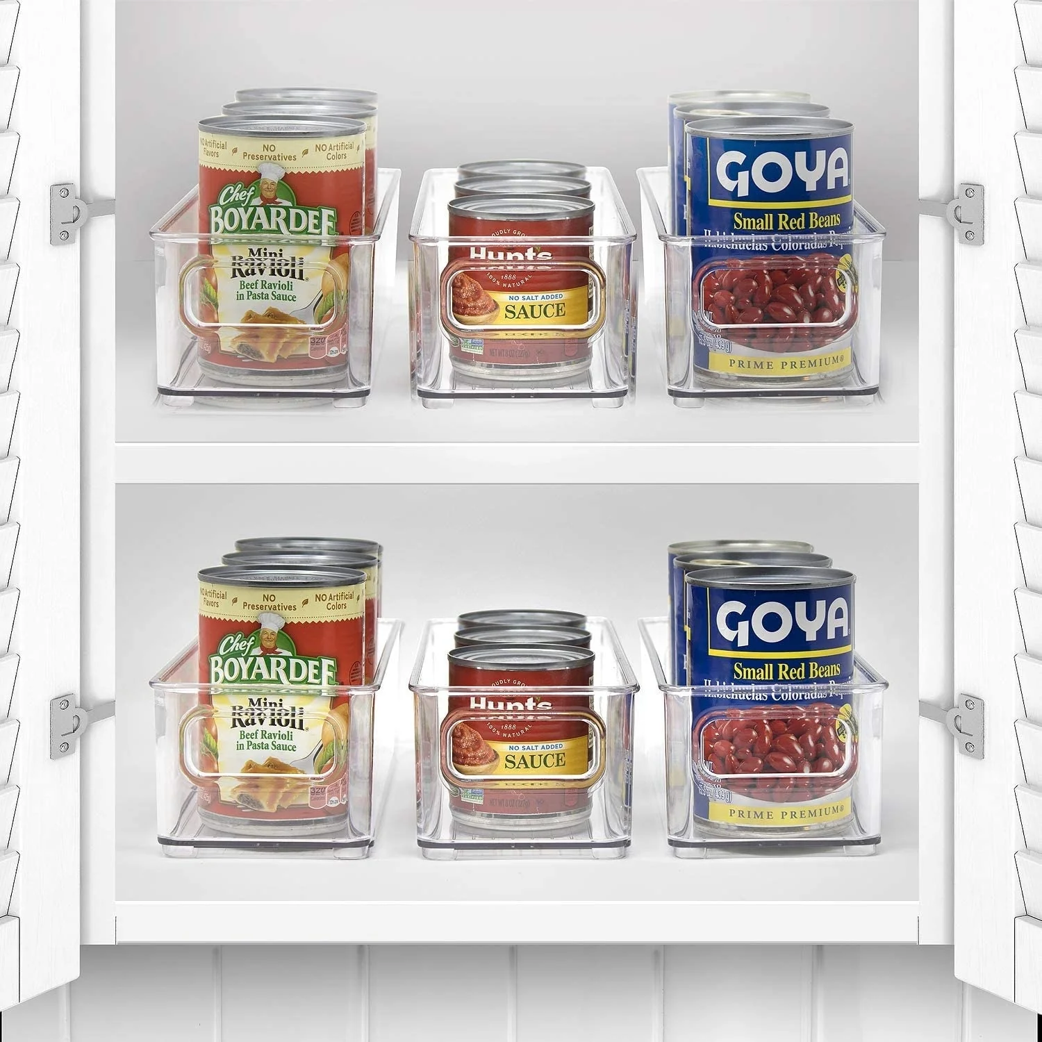 Plastic Storage Bins Stackable Clear Pantry Organizer Box Containers