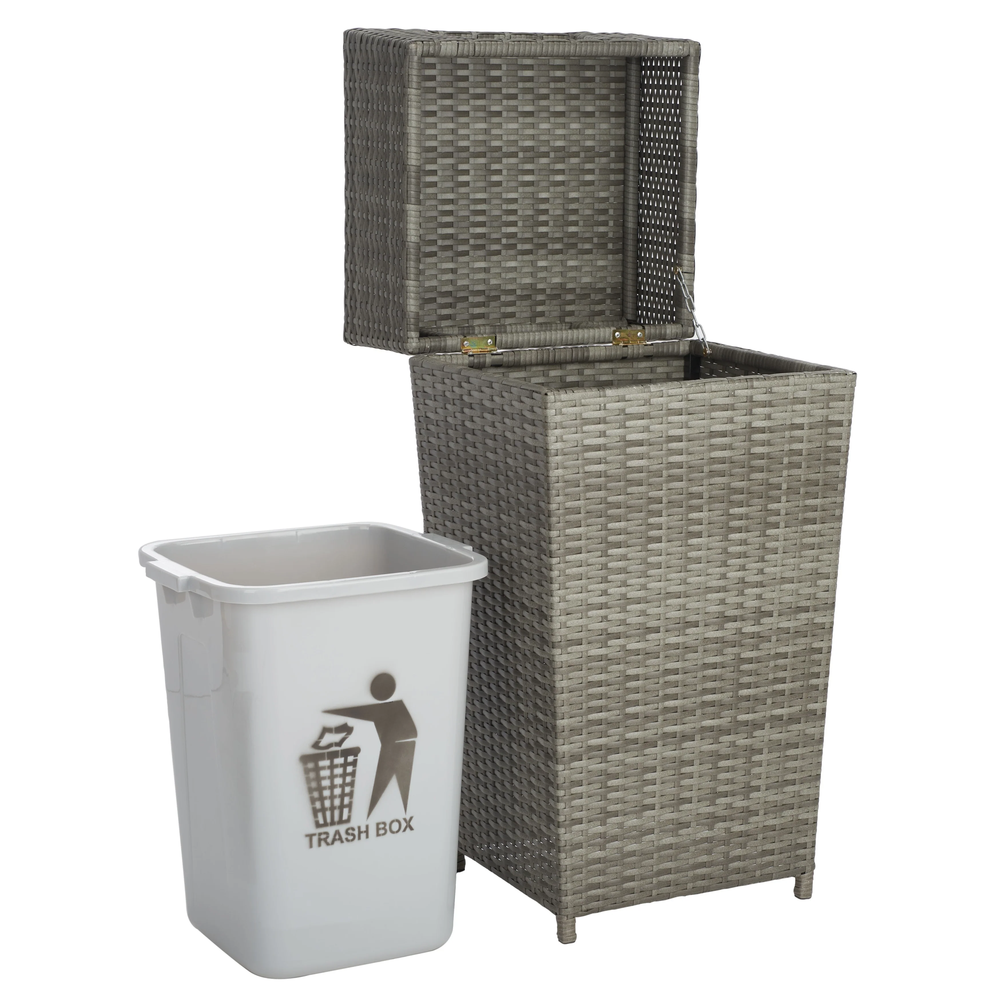 SAFAVIEH Outdoor Jennie Trash Bin (Fully Assembled)