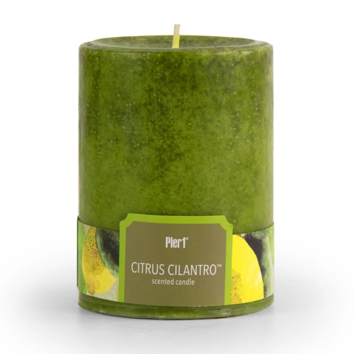 Pier 1 Citrus Cilantro® Mottled 3x4 Pillar Candle