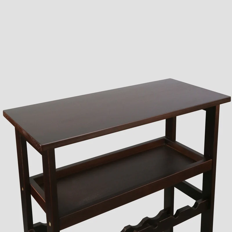 Solid Wood 18-Bottle Freestanding Wine Rack with Tabletop and Tray - 26