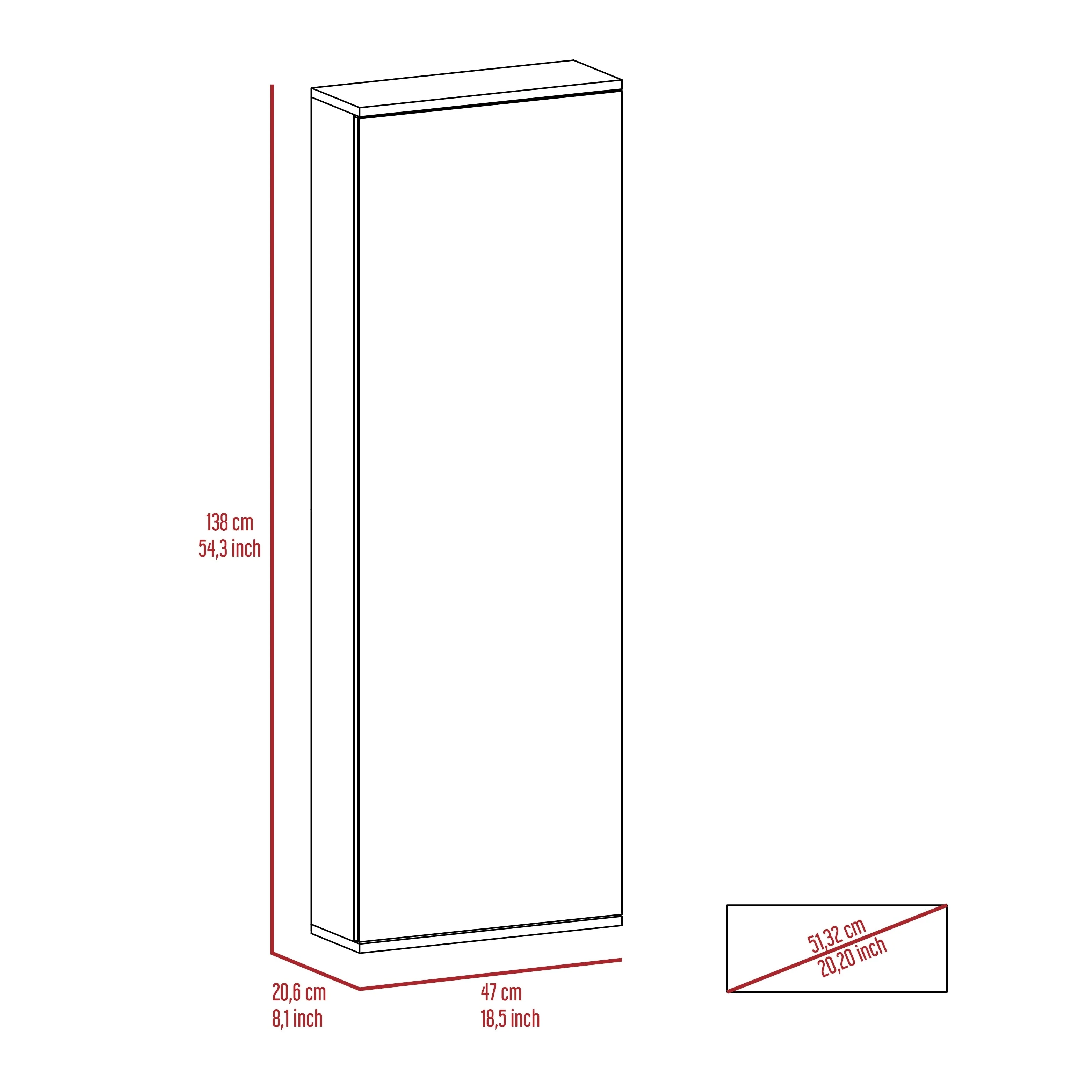 Leto Wall Mounted Shoe Rack With Mirror - N/A