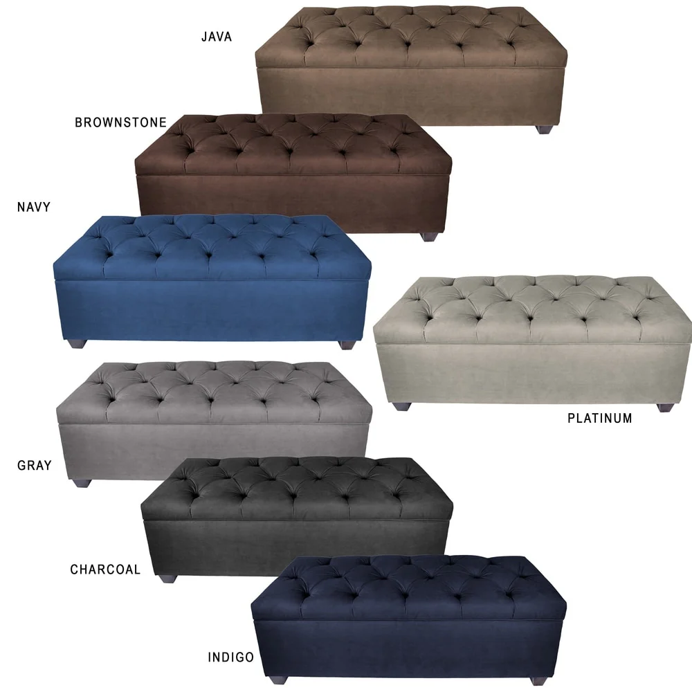 MJL Furniture-Sole Secret Obsession Diamond-tufted Shoe Storage Bench