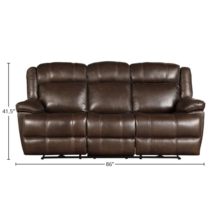 Milladore 86'' Leather Power Reclining Sofa