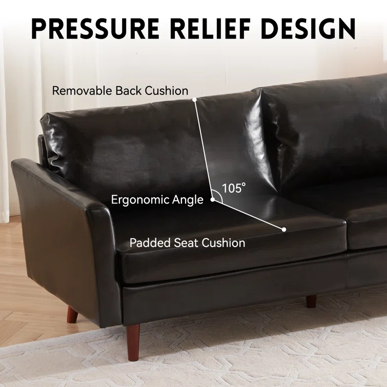 Bobur 80.3'' Faux Leather Sofa