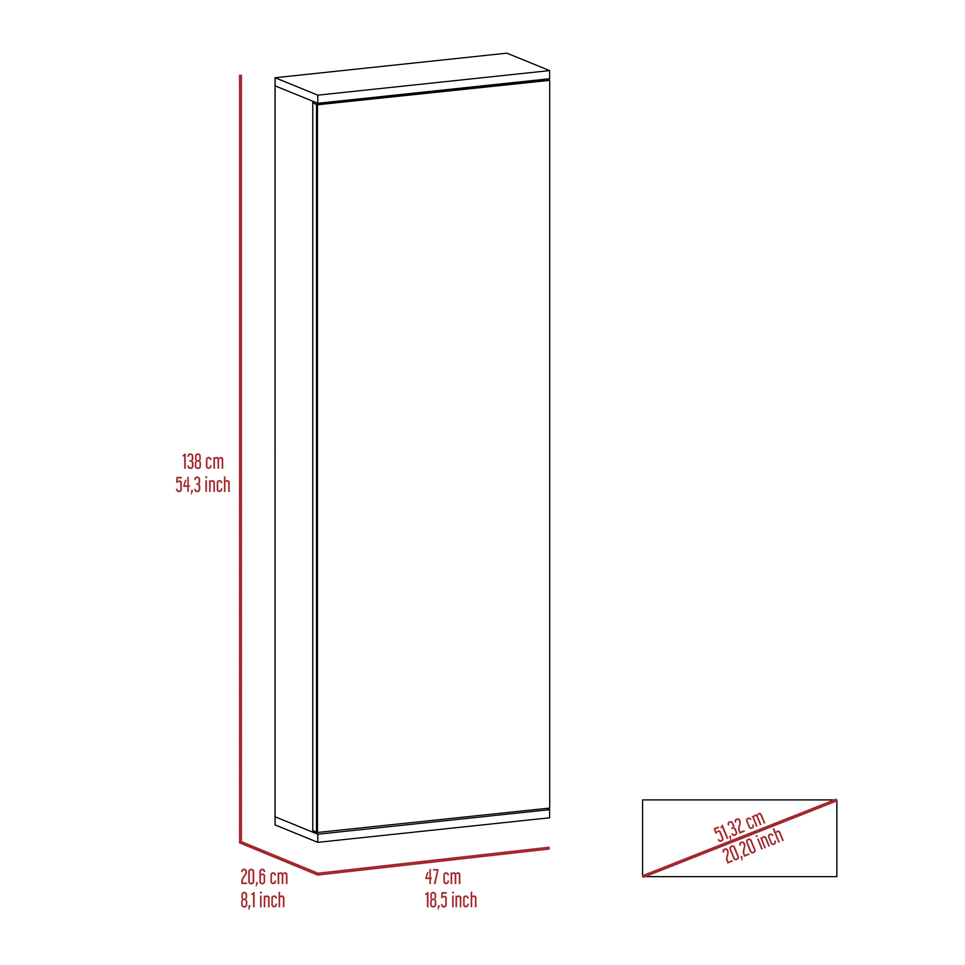 Leto Wall Mounted Shoe Rack With Mirror - N/A