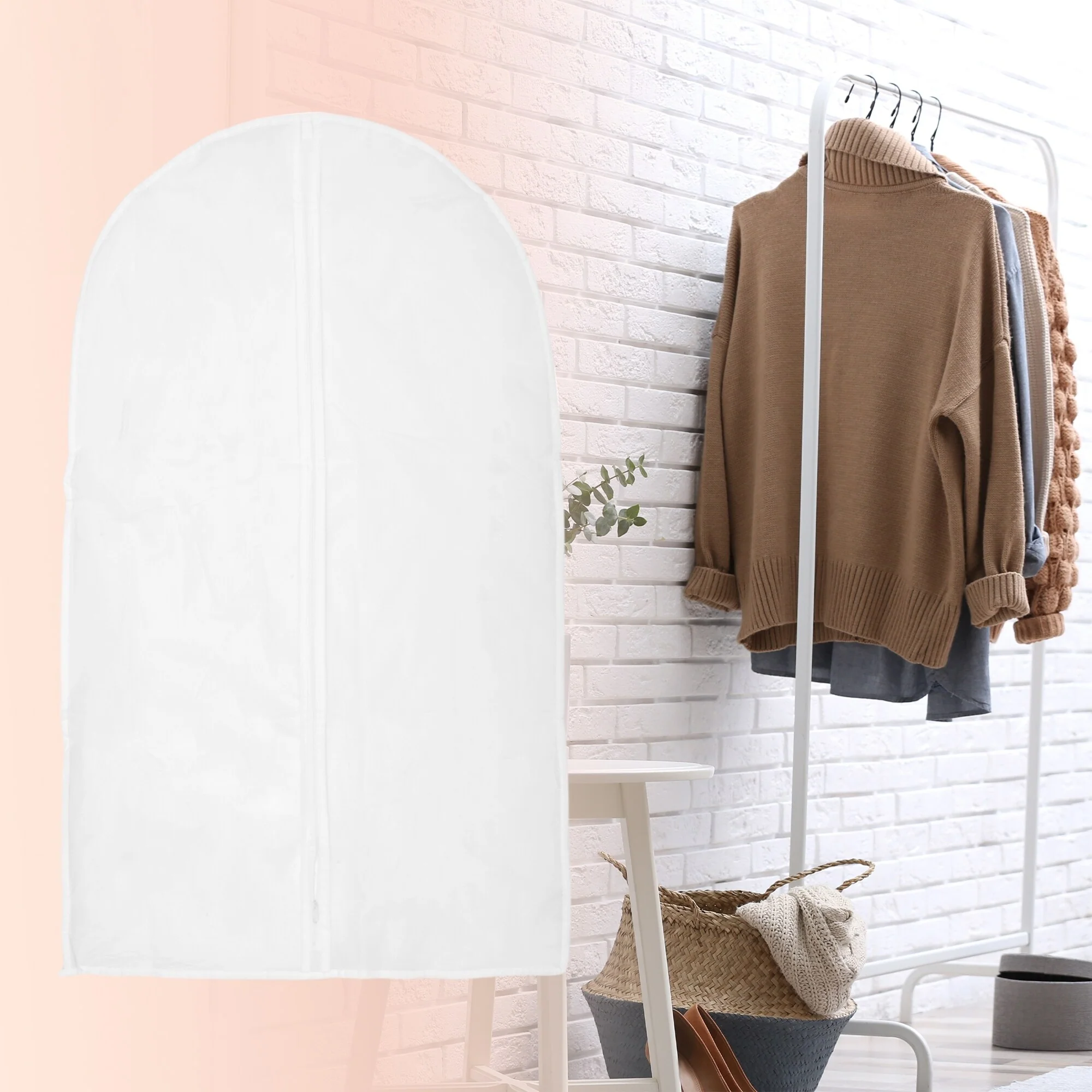 Dustproof Garment Bag Zipper Clothing Dust Cover 5pcs