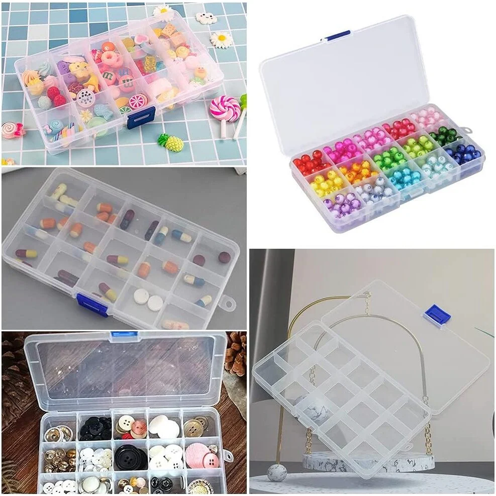 3-Pack Clear Plastic Jewelry Storage Boxes