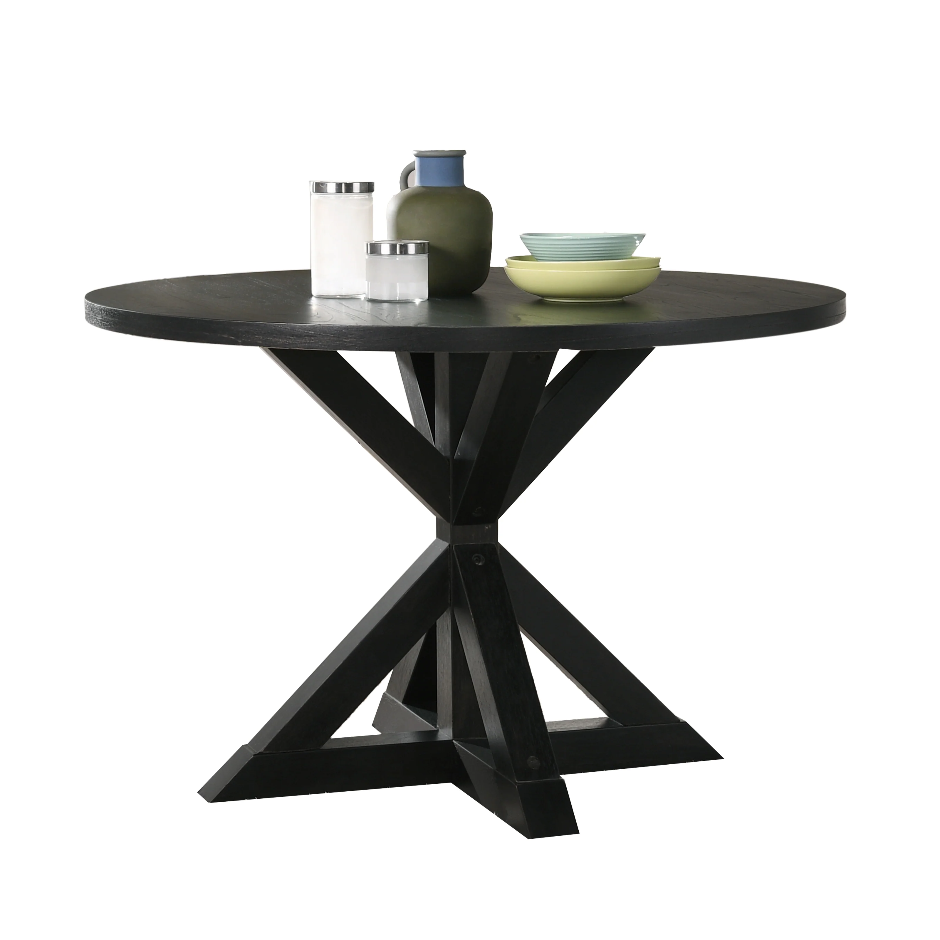 Firlo Dining Table with Cross-Buck Pedestal Base