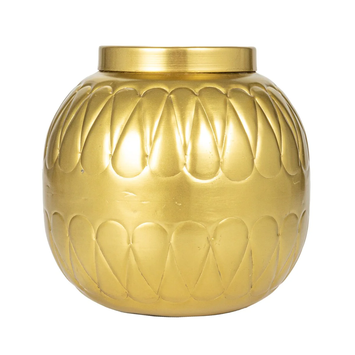Decorative Embossed Metal Container - 7.8