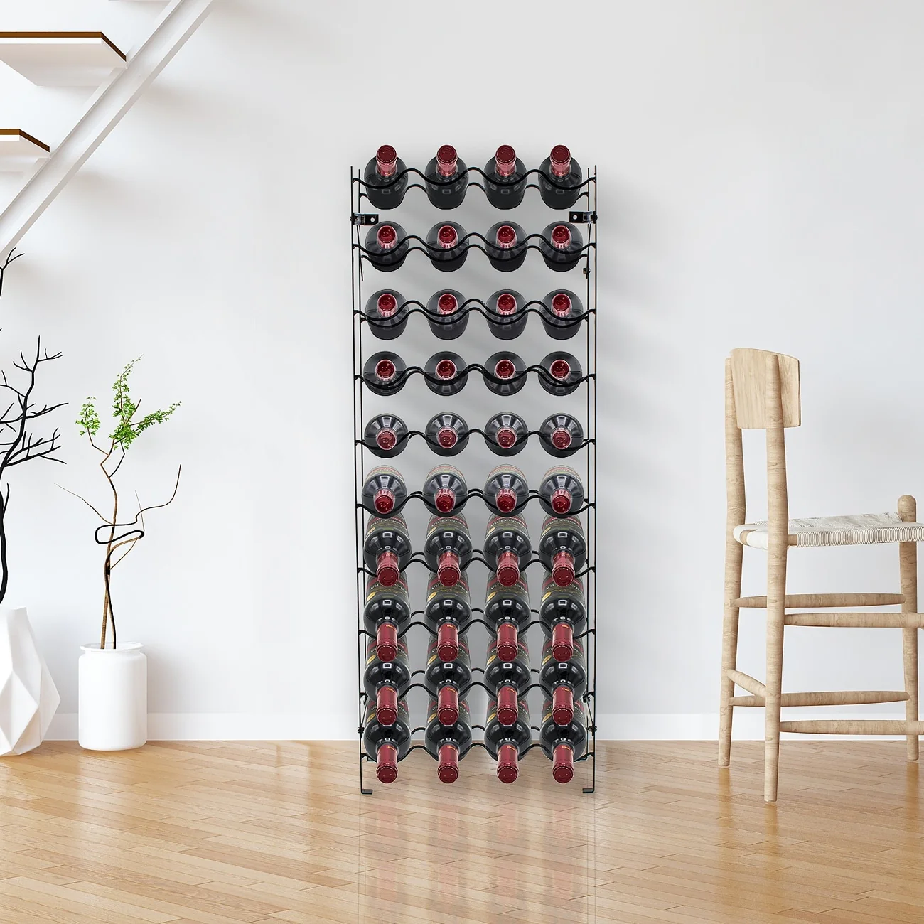 Freestanding Metal Wine Rack - Up to 150 Wine Bottles