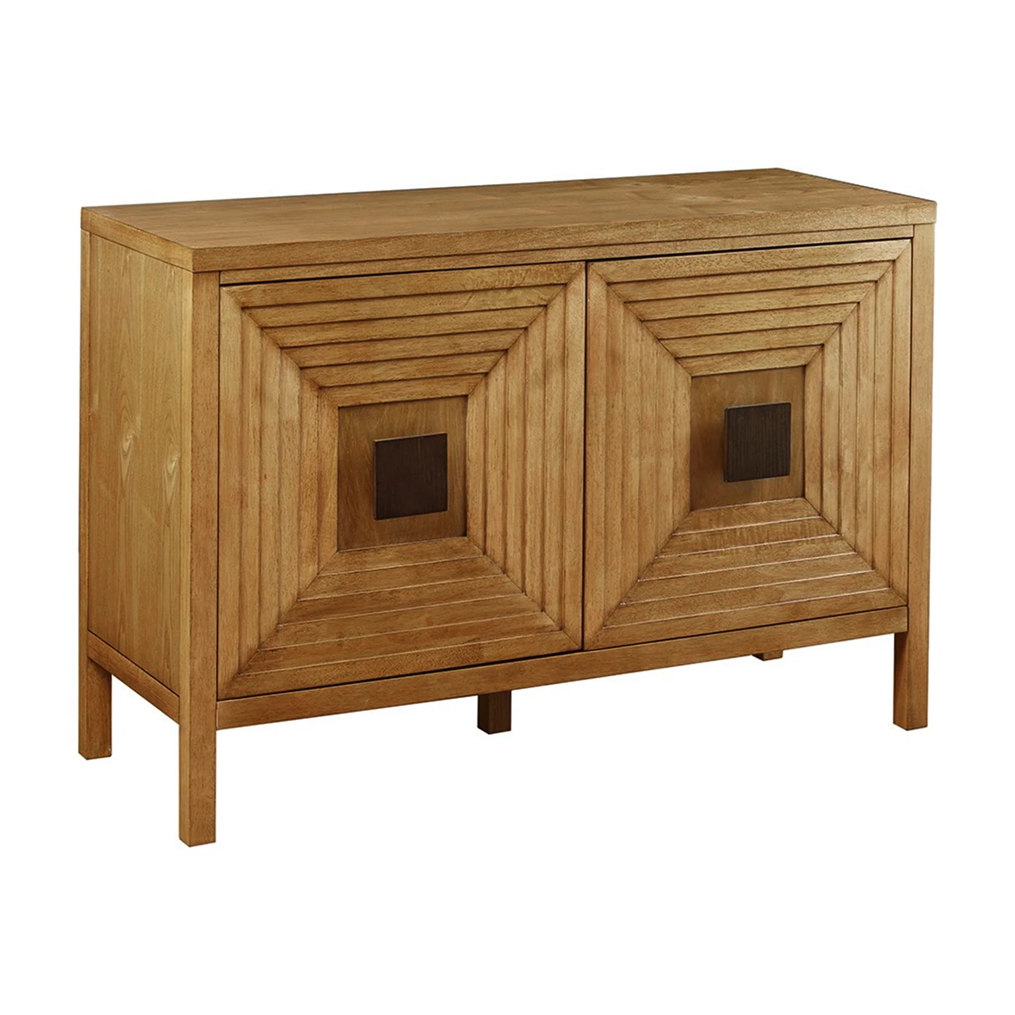 Accent Cabinet with Adjustable Shelves Natural Elm Finish 47.5 Inches