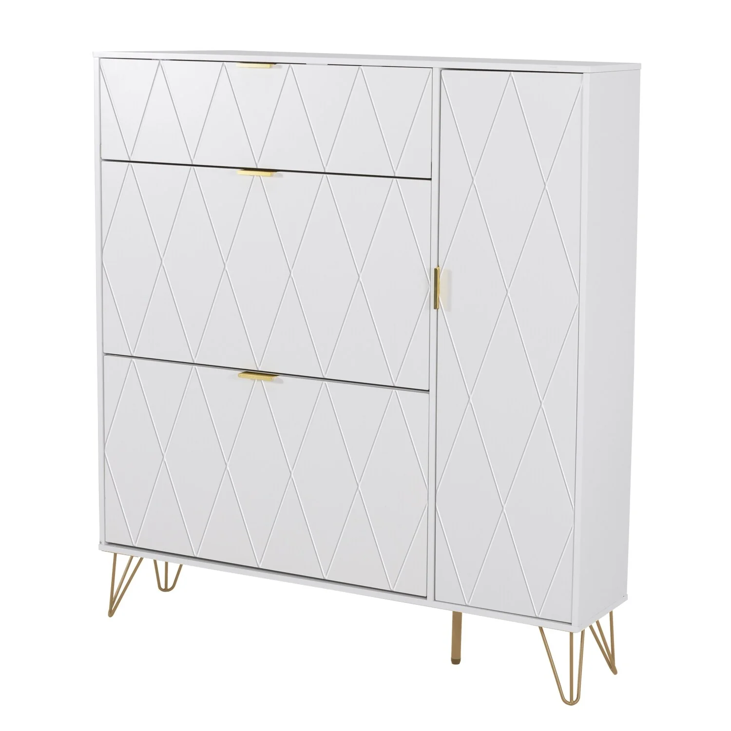 Shoe Cabinet with 3 Flip Drawers & Boot Rack Narrow Shoe Rack