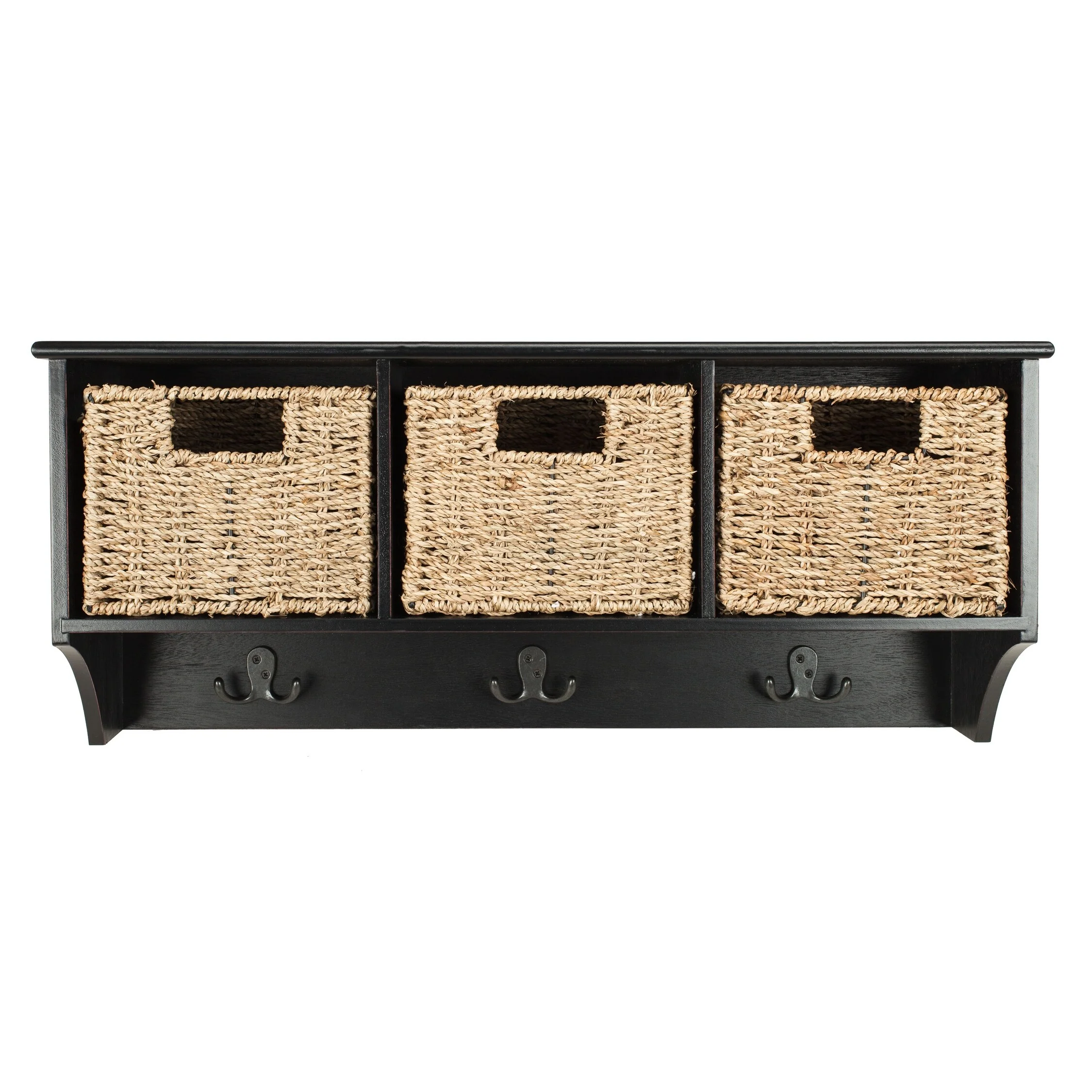 SAFAVIEH Jemina Black Hanging 3-Basket Wall Rack - 28