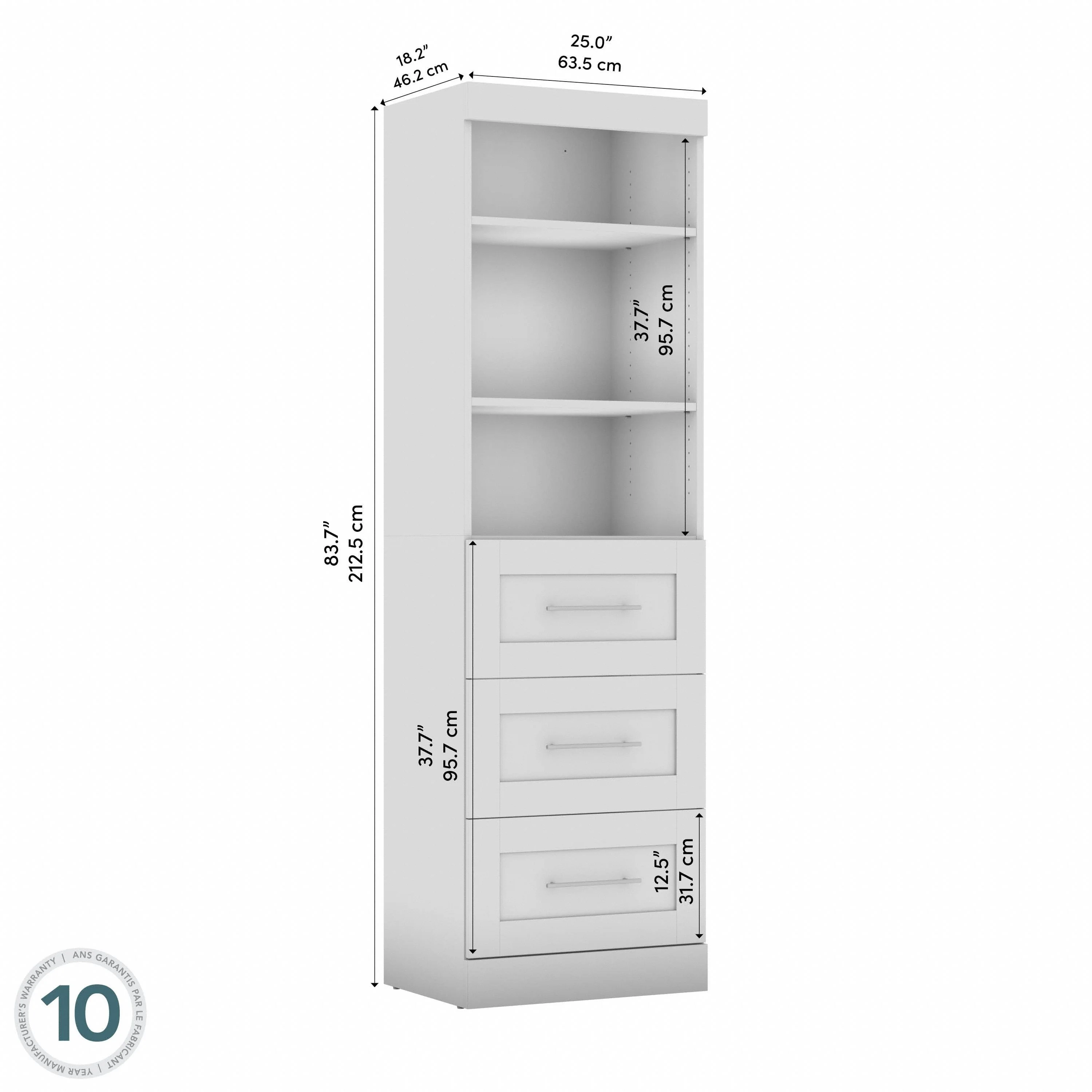 Pur 25W Closet Organizer with Drawers by Bestar
