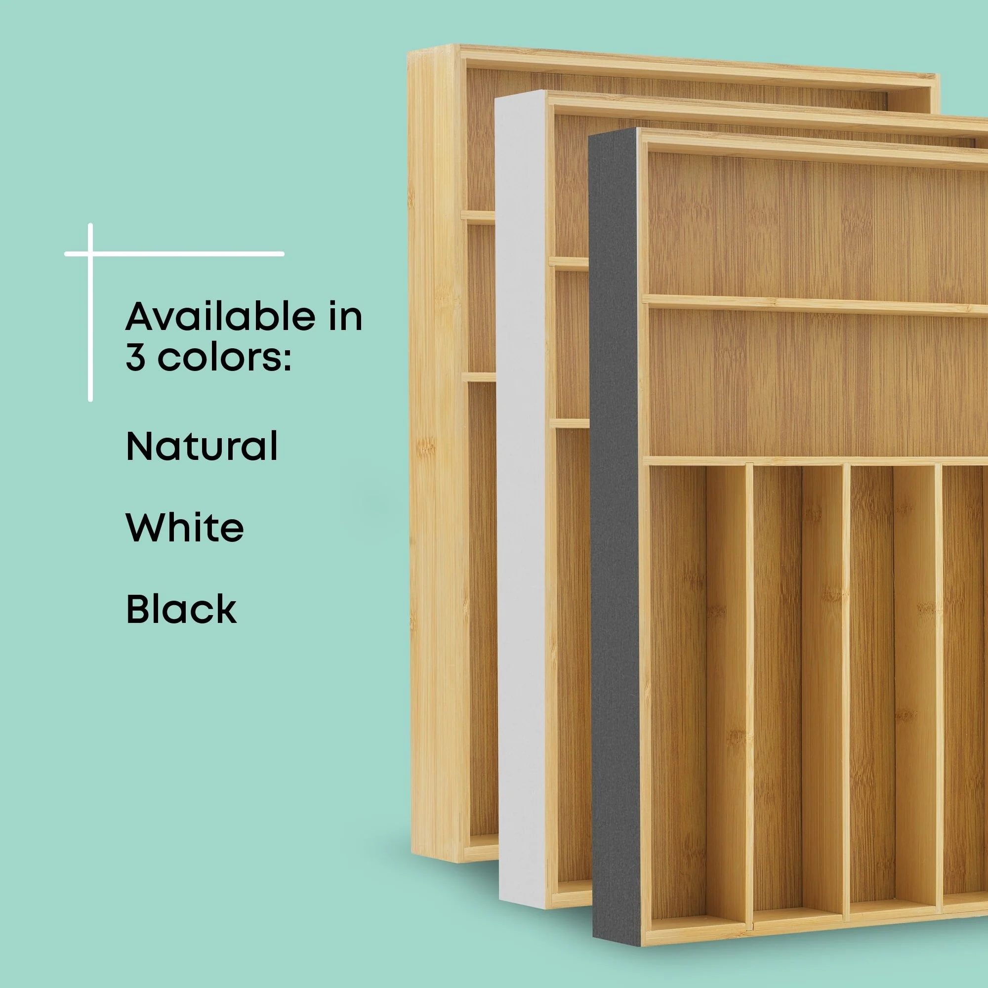 JoyJolt 7 Compartment Bamboo Drawer Organizer