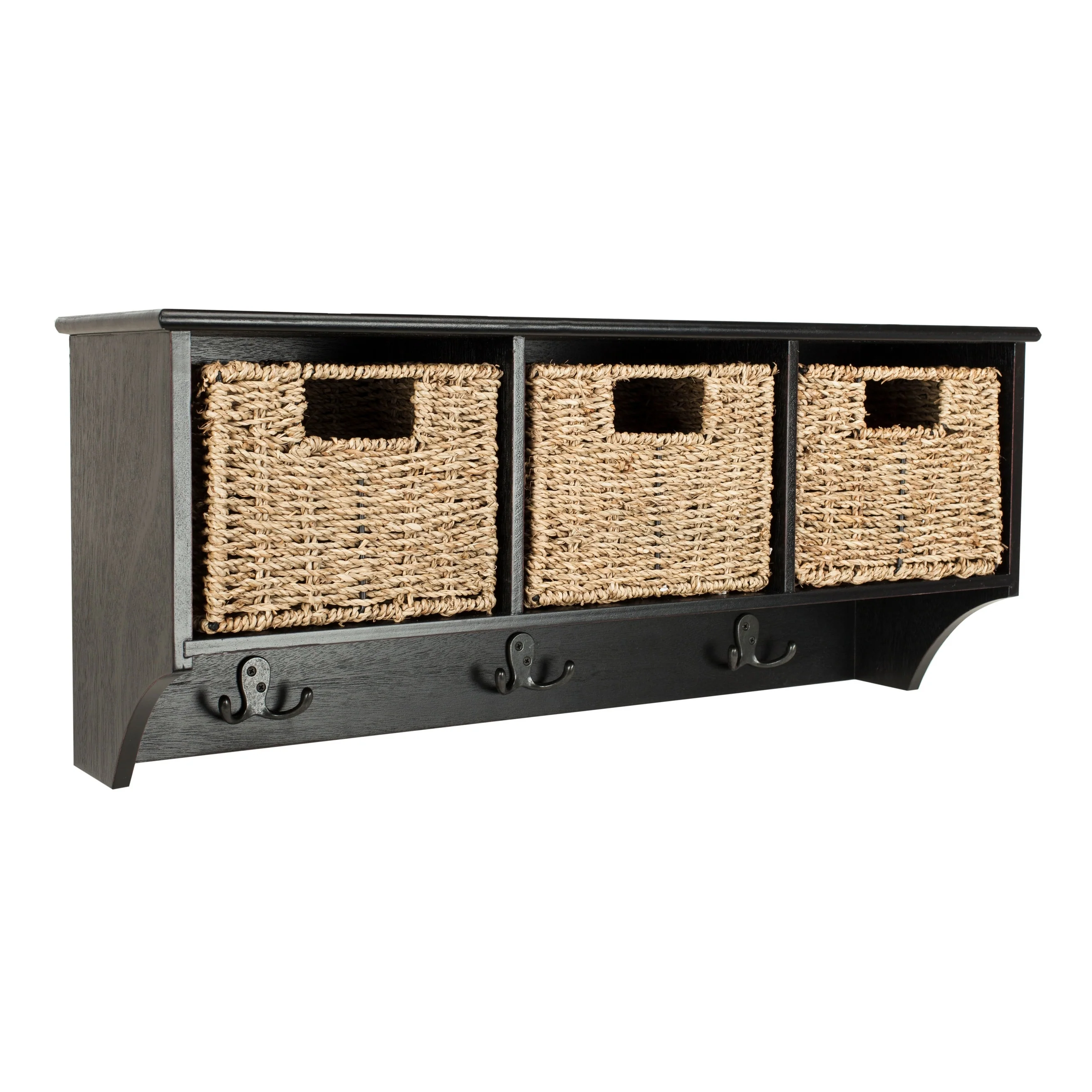 SAFAVIEH Jemina Black Hanging 3-Basket Wall Rack - 28