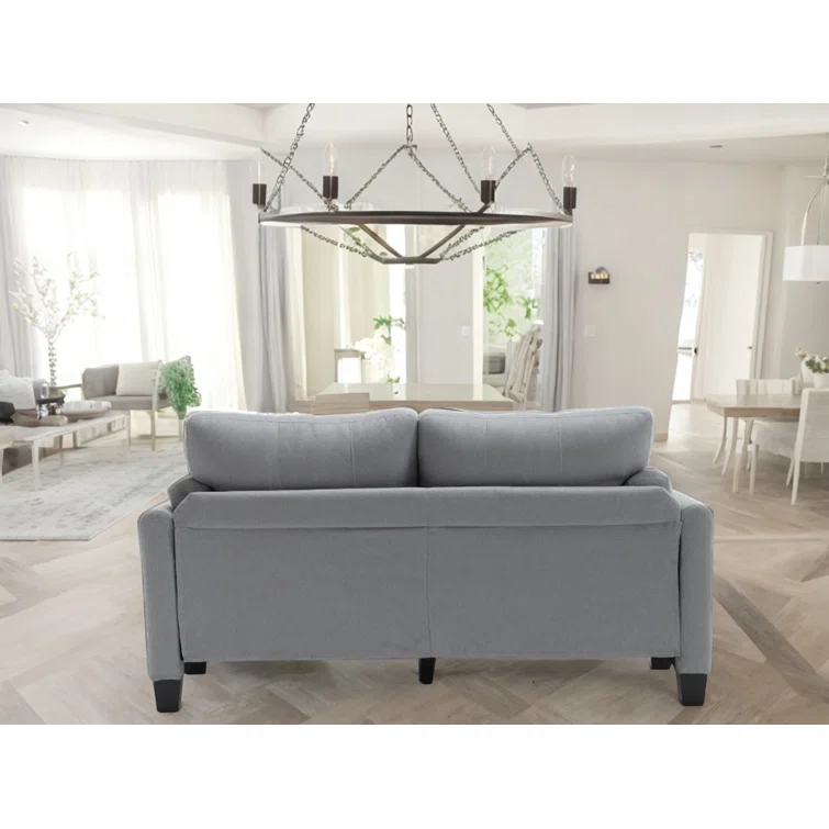 Modern Sofa Linen Upholstered Loveseat Sofa Comfortable Two Seat Couch For Living Room Or Office