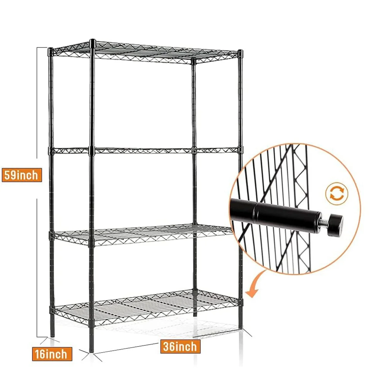 4/5-Tier Steel Shelving Unit Heavy-Duty Storage Rack