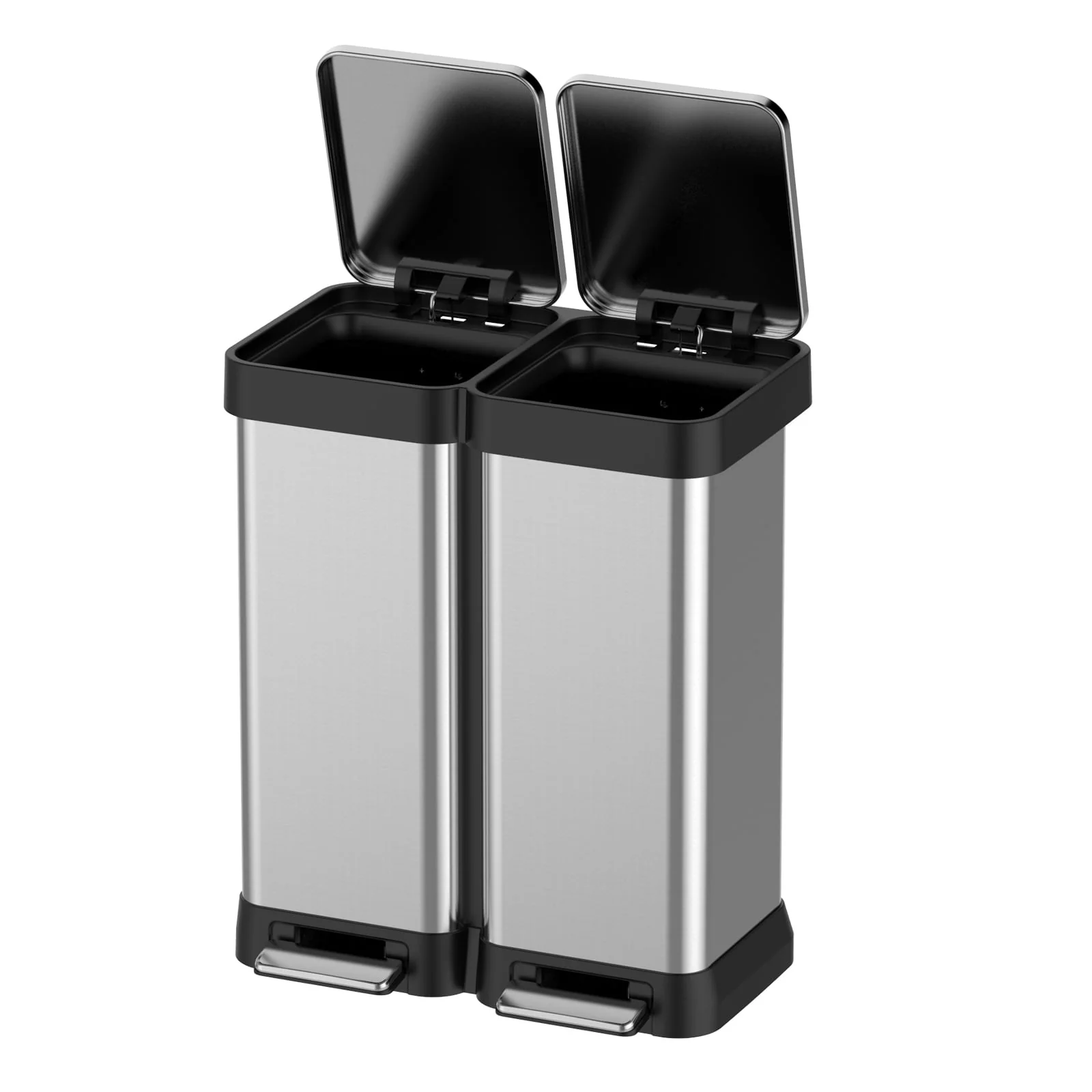 Stainless Steel Dual Trash Can, 2 Pedal