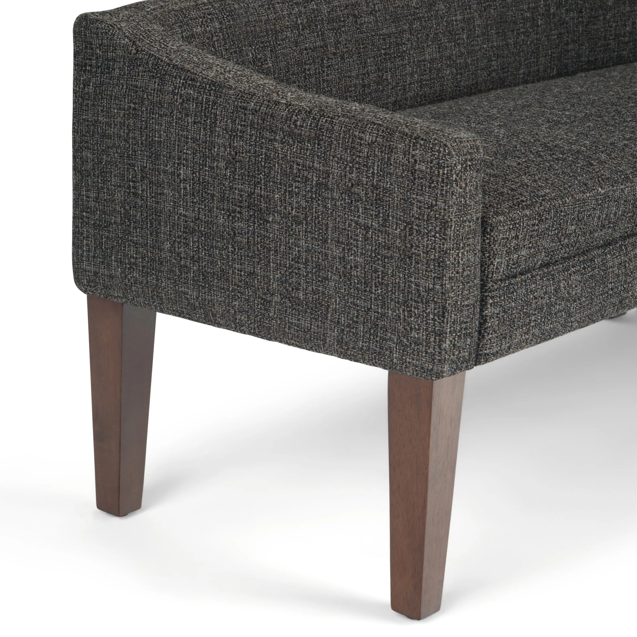 Wave Upholstered Bench with Low Back and Swooped Arms