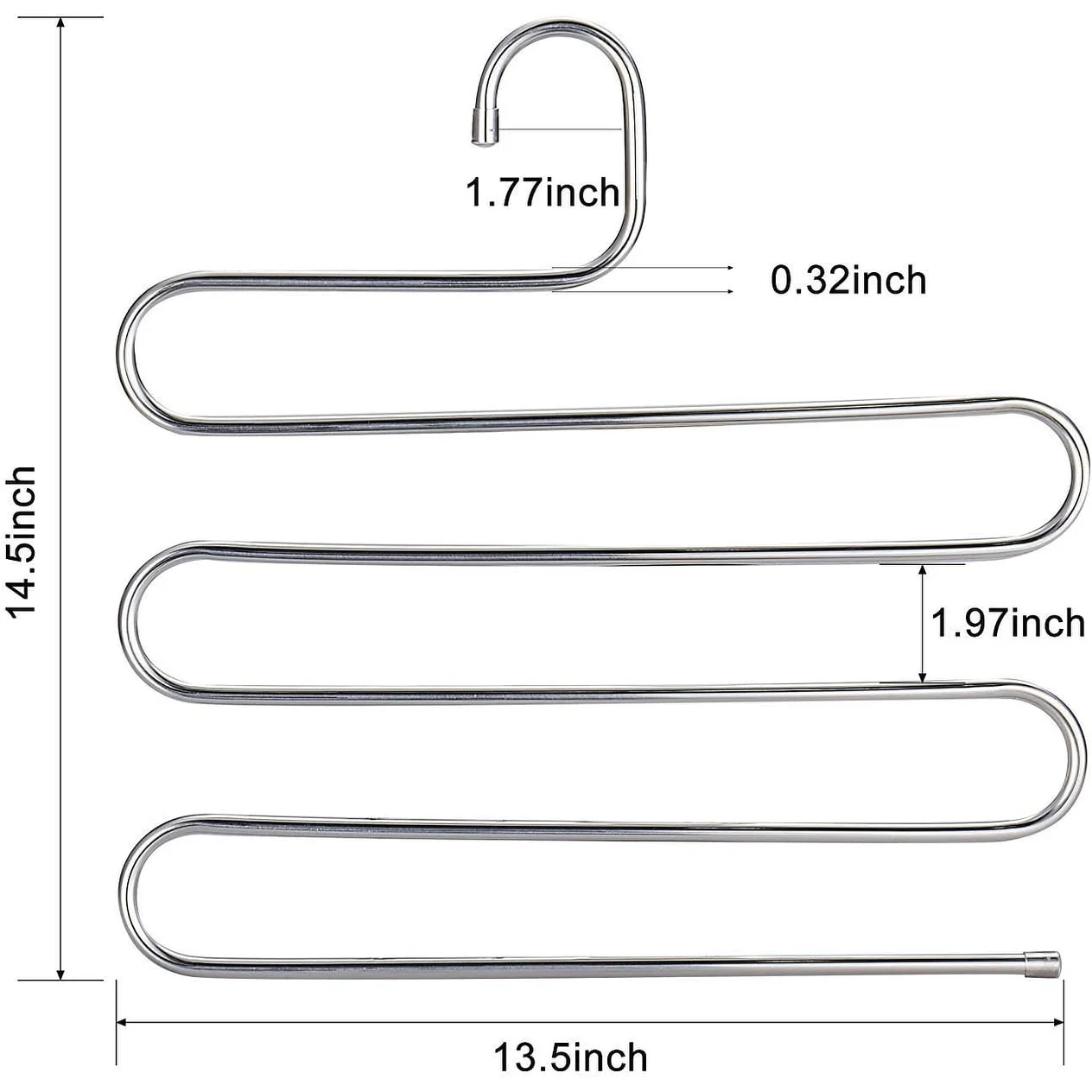 5-Layer S-Shape Hanger for Pants and Scarves Closet Space Saver