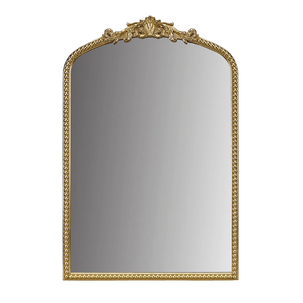 Arch Wall Decor Mirror with Beaded Details
