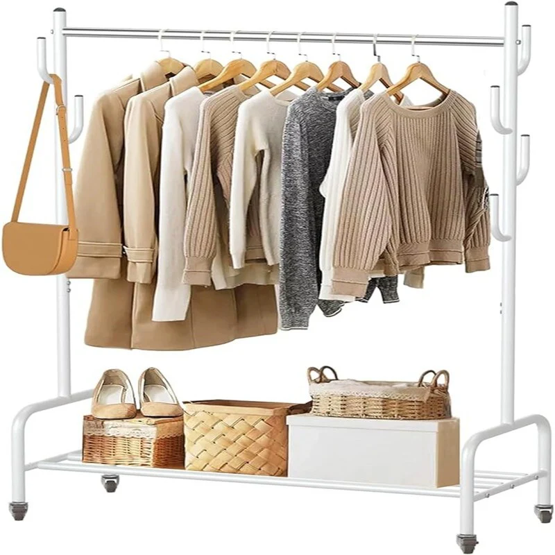 Heavy Duty Clothing Rack with Wheels and Bottom Shelf - 38.19