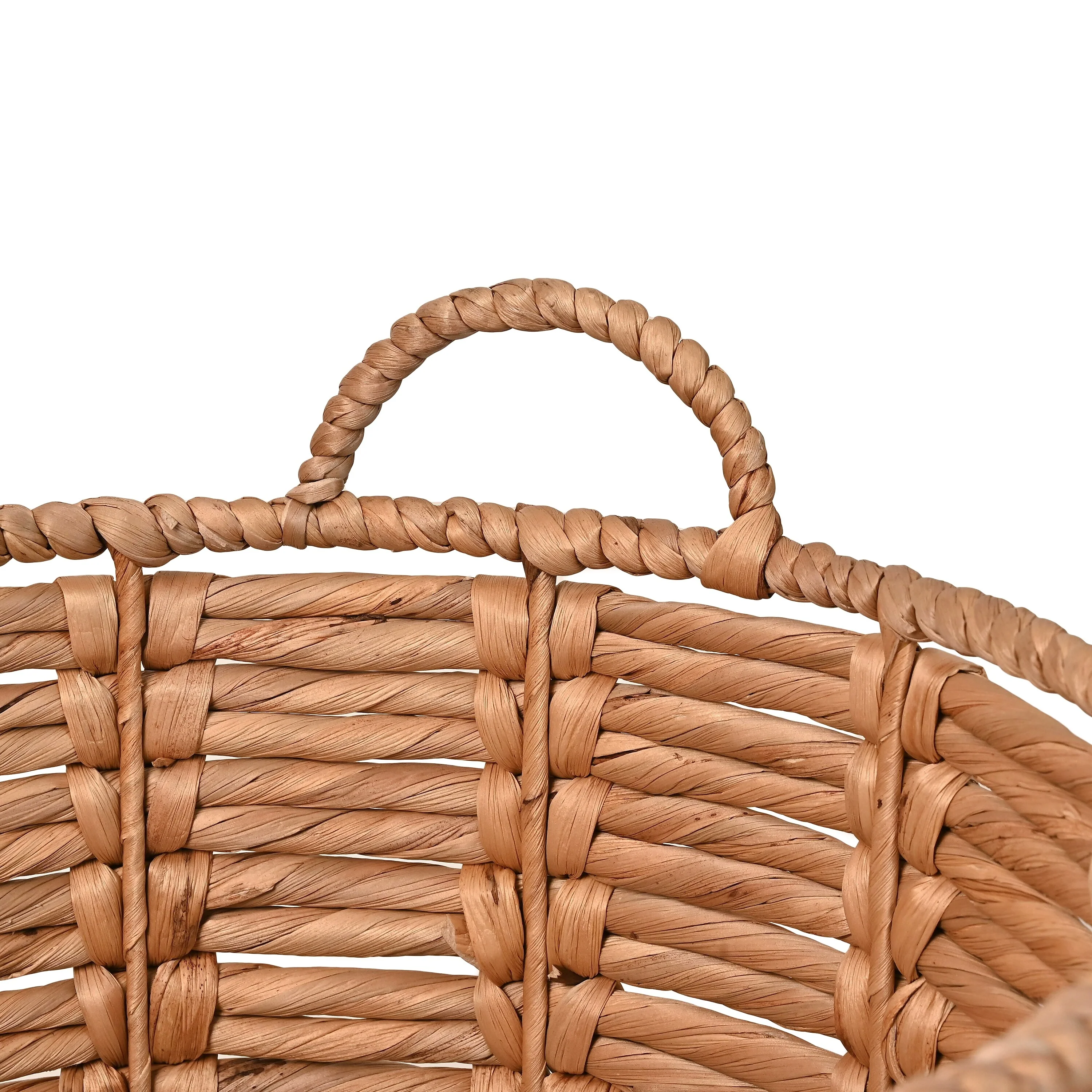 happimess Bohemian Hand-Woven Abaca Basket with Handles
