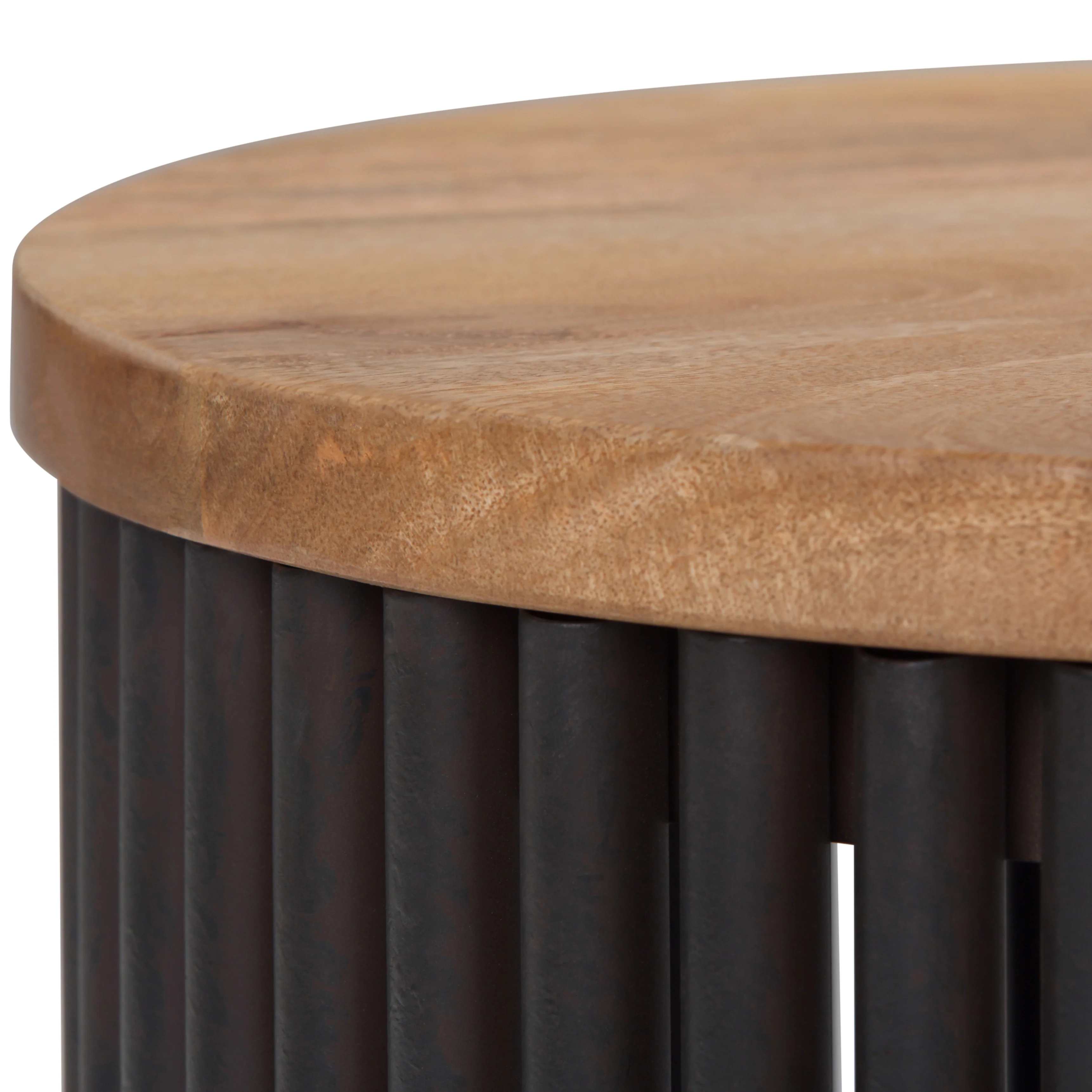 Valiant Cylinder-Shaped Accent Table with Pipe Design Base